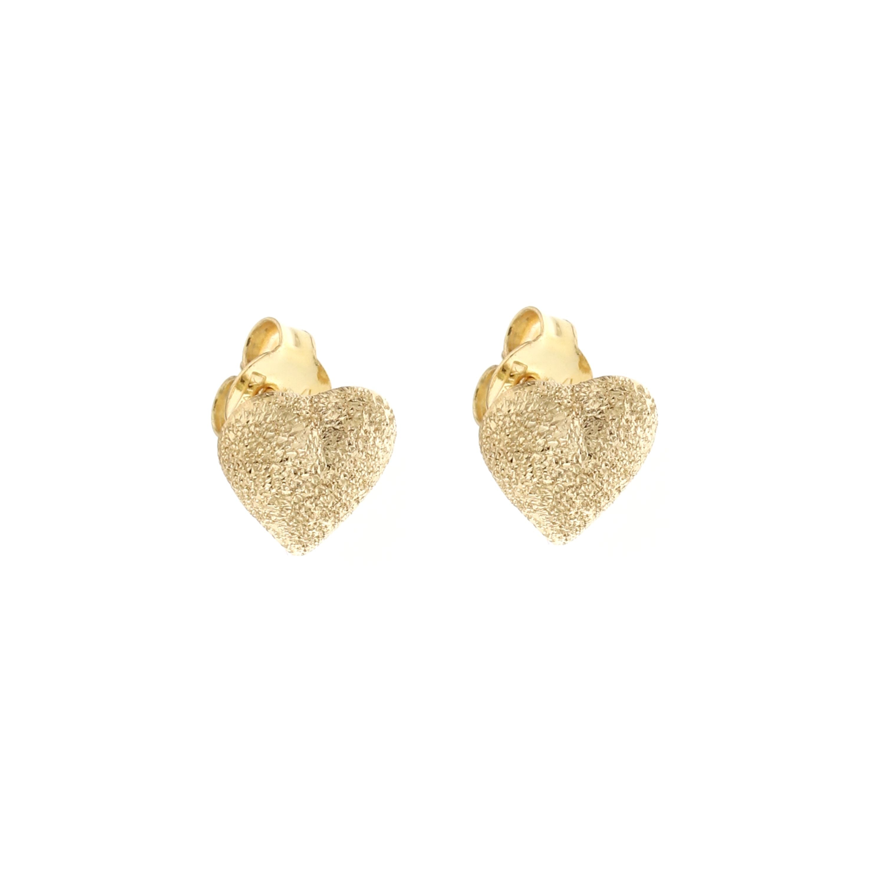 18K Italian Gold Heart earrings – SKU 803321700562