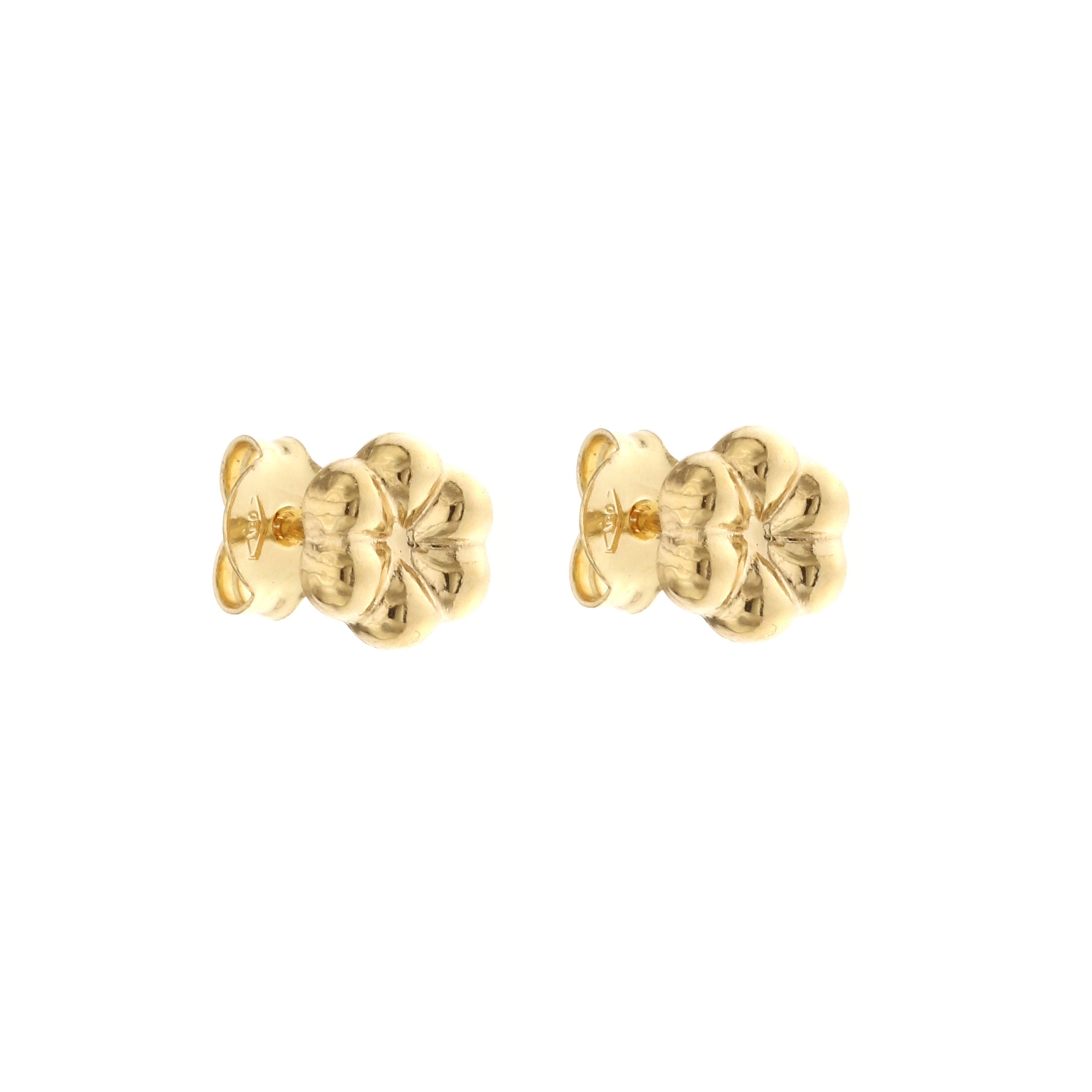 18K Italian Gold Flower Shaped earrings – SKU 803321703642