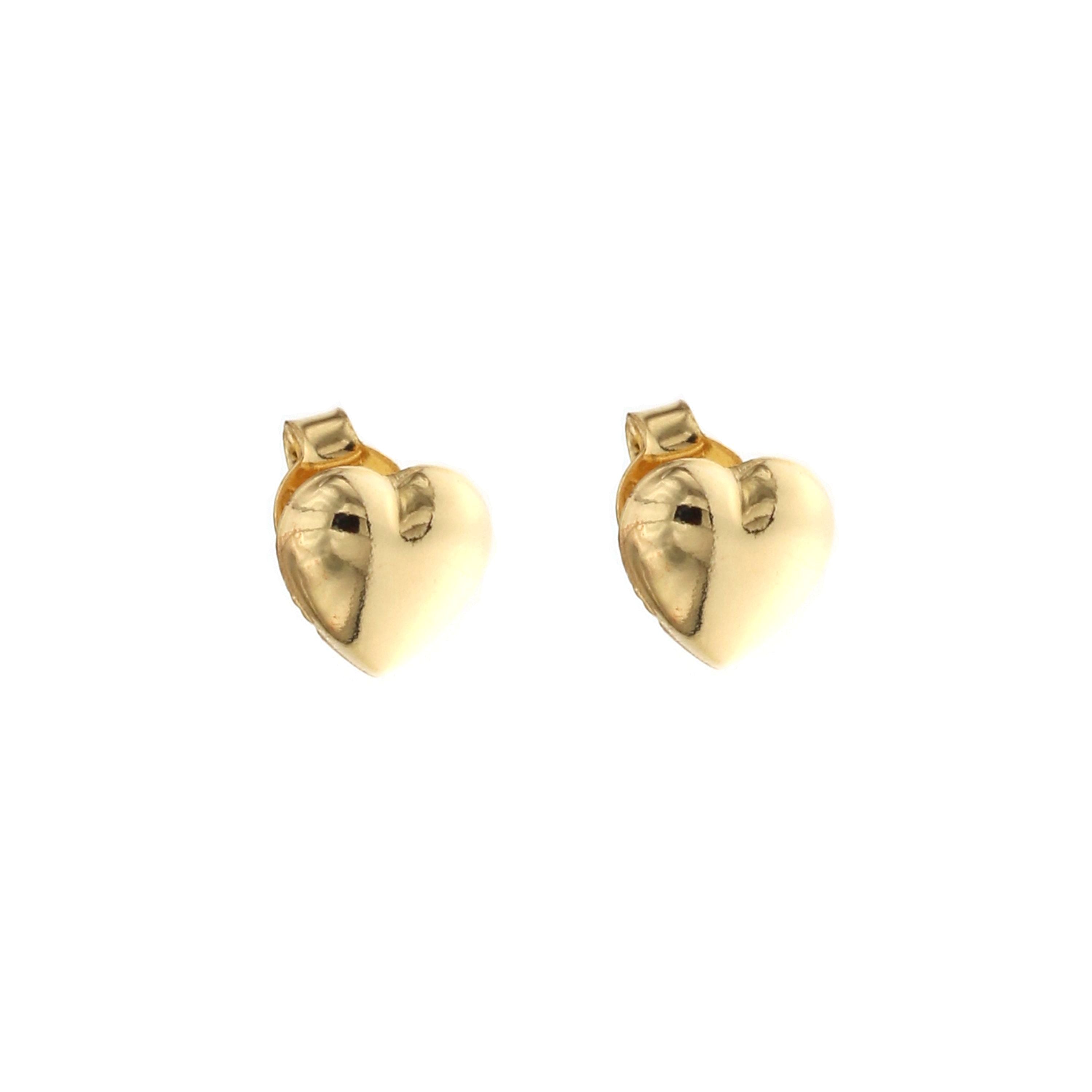 18K Italian Gold Heart earrings – SKU 803321706955