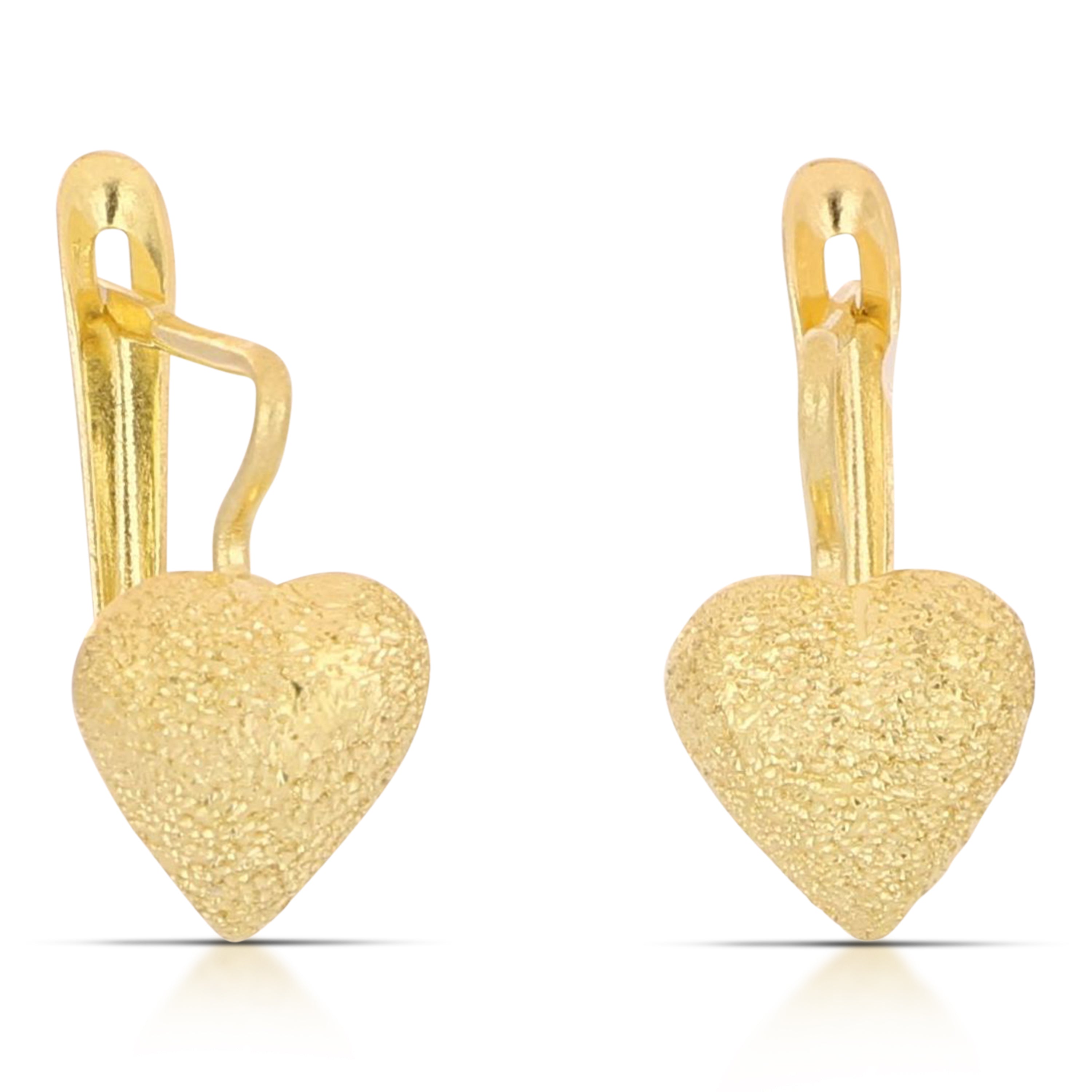 18K Italian Gold Heart earrings – SKU 803321706969