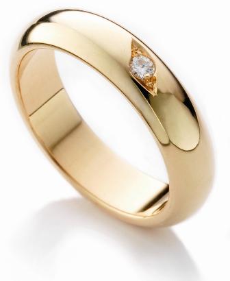 Wedding Band with Diamond (F10N) - 18K Gold - SKU 803321708046