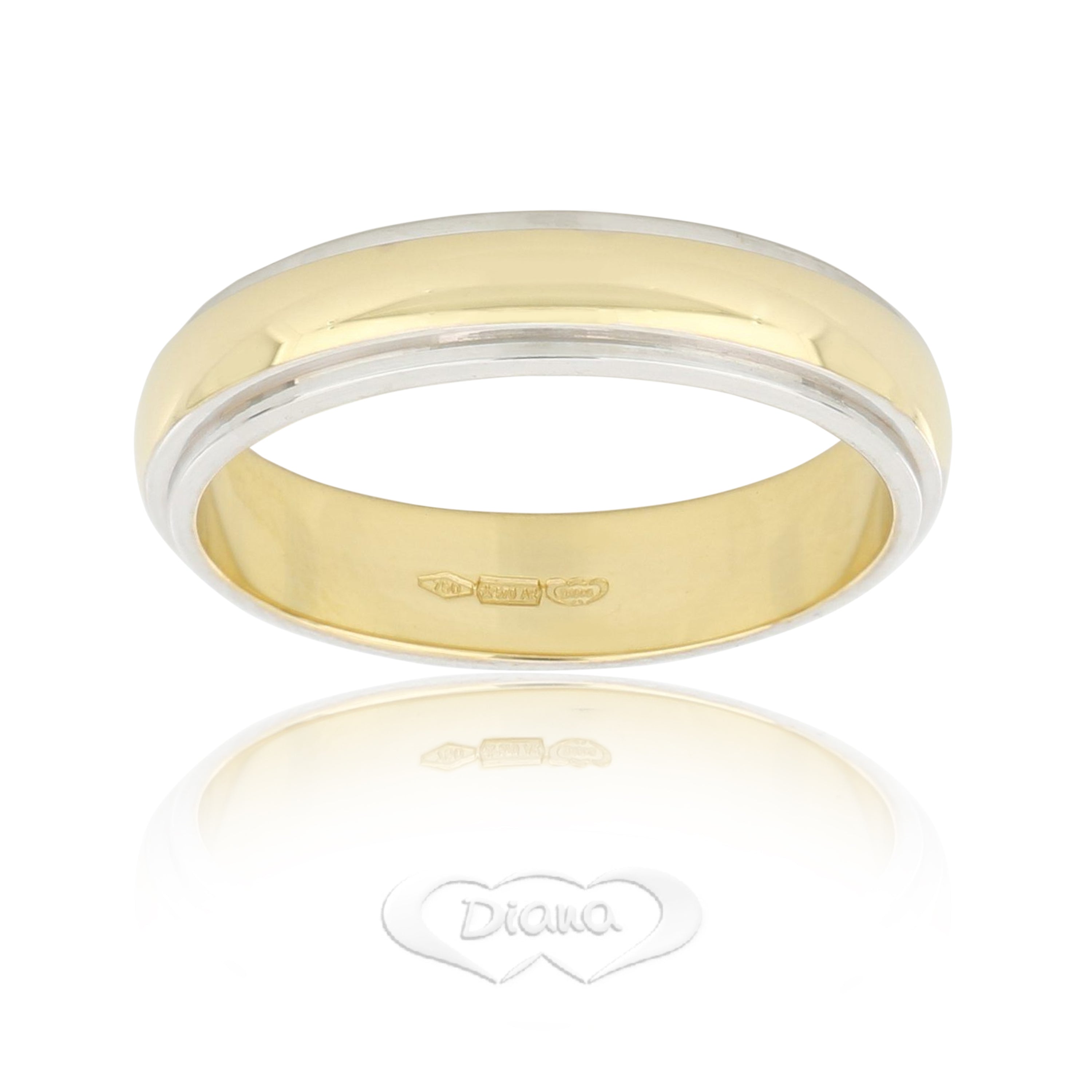 FD88N7 BC Two-Tone Wedding Band - 18K Gold - SKU 803321710291