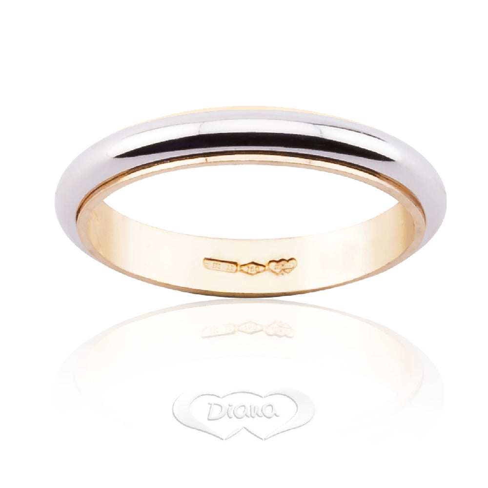 FDB 10-2 Two-Tone Wedding Band - 18K Gold - SKU 803321710680