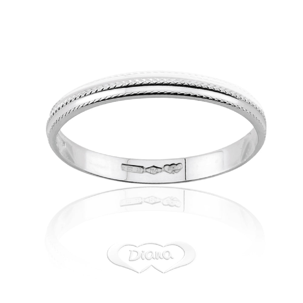 FD189L2 OB Textured Slim Wedding Ring - 18K Gold - SKU 803321710681