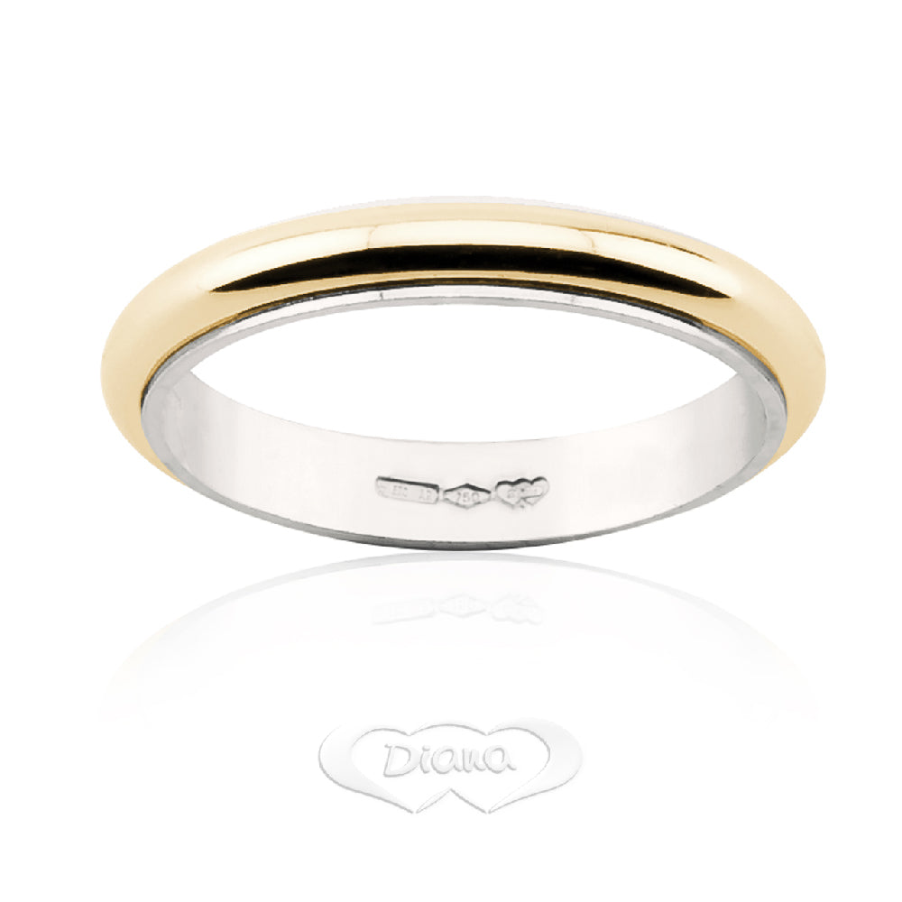 FDB 10-1 Two-Tone Wedding Band - 18K Gold - SKU 803321710715