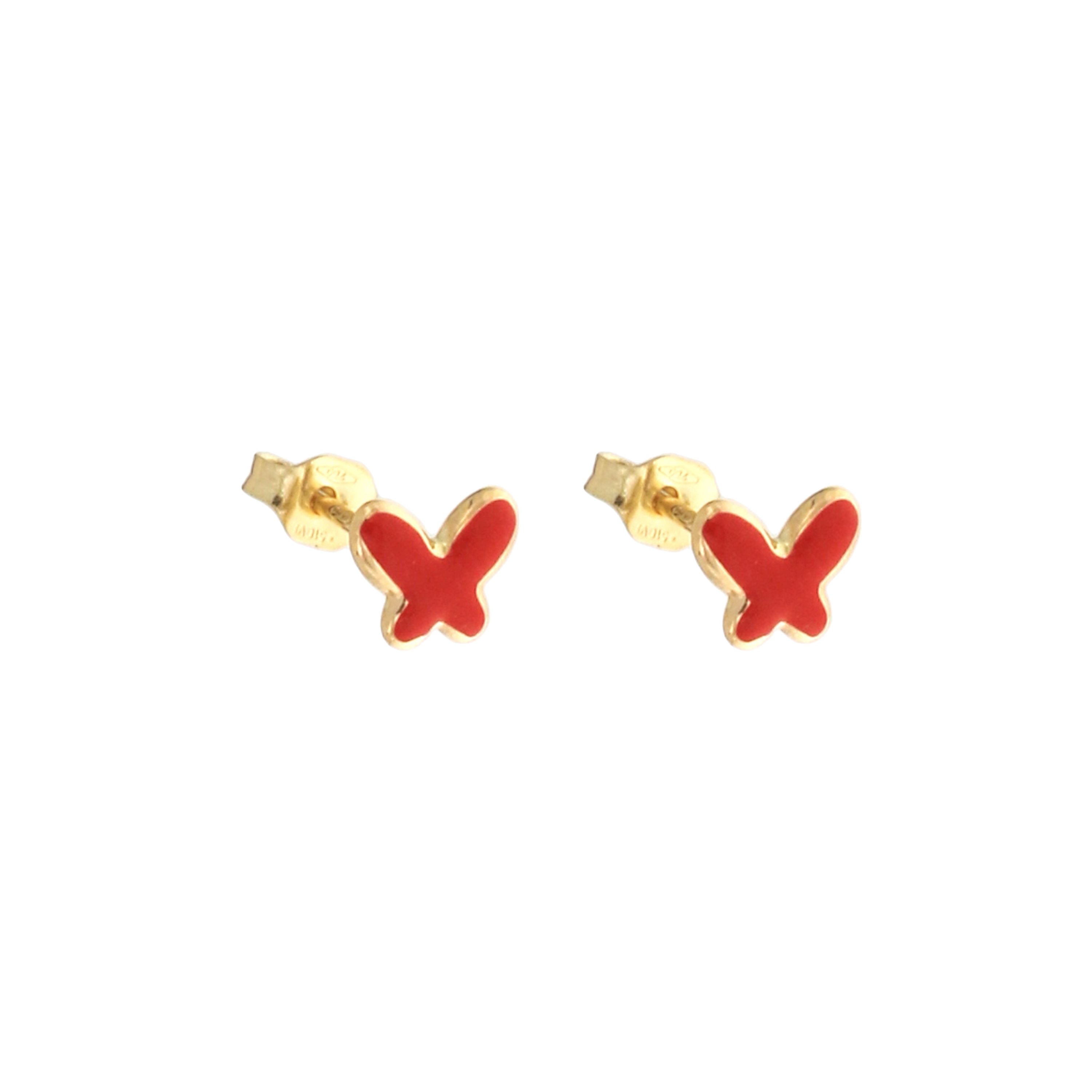 18K Italian Gold Butterfly shaped Earrings – SKU 803321711127