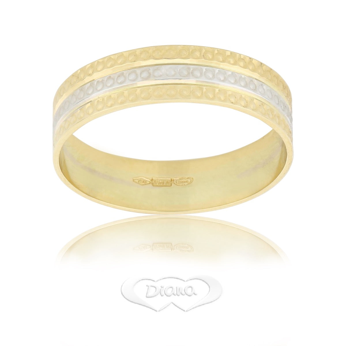 FD36 BC Faceted Slim Wedding Ring - 18K Gold - SKU 803321711564