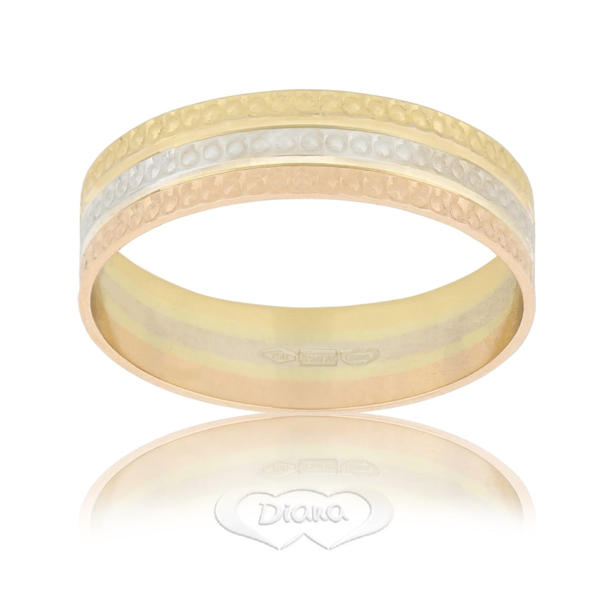 FD36 TC Faceted Slim Wedding Ring - 18K Gold - SKU 803321711565