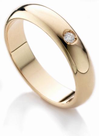 Wedding Band with Diamond (F5L) - 18K Gold - SKU 803321711623