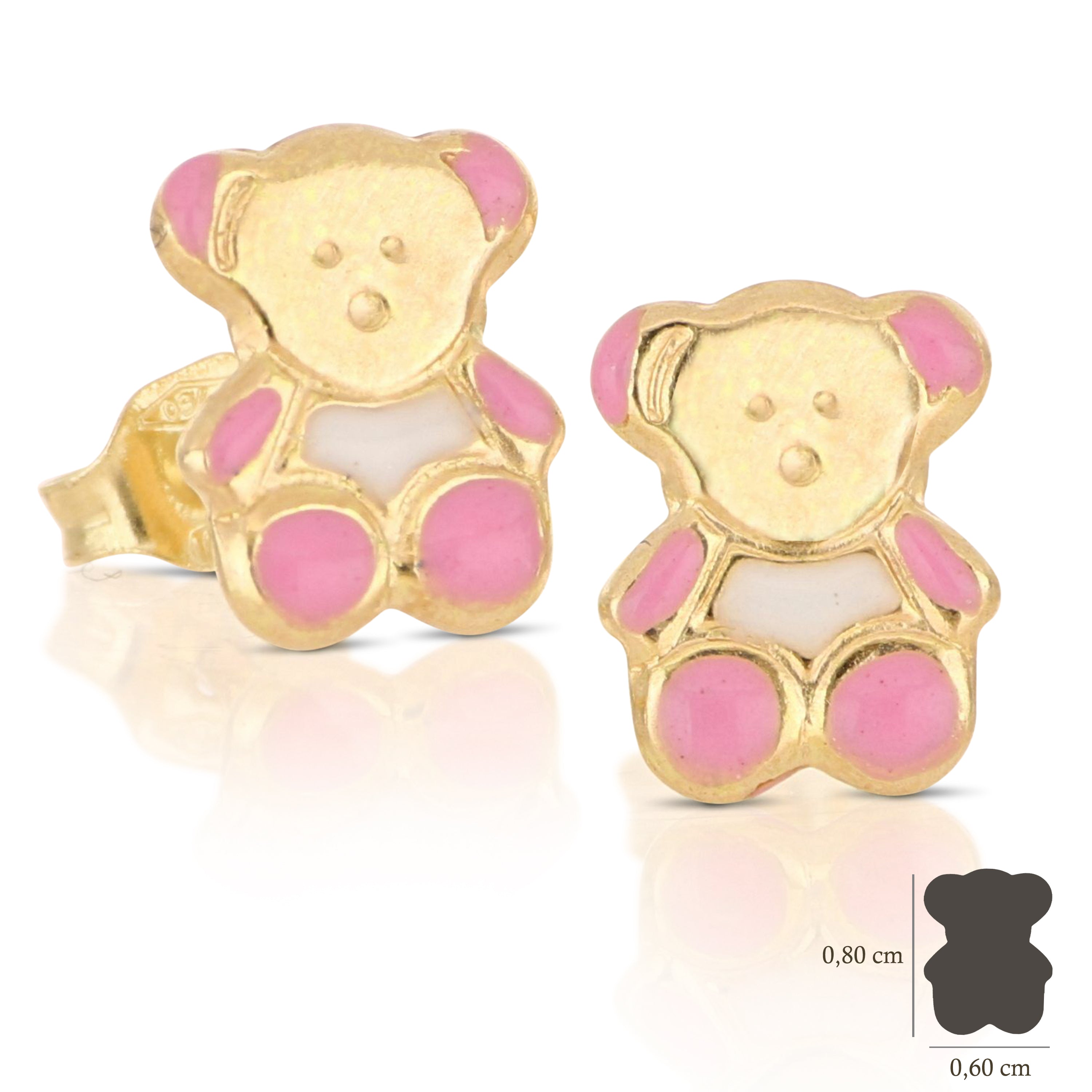 18K Italian Gold Bear shaped Earrings – SKU 803321712438