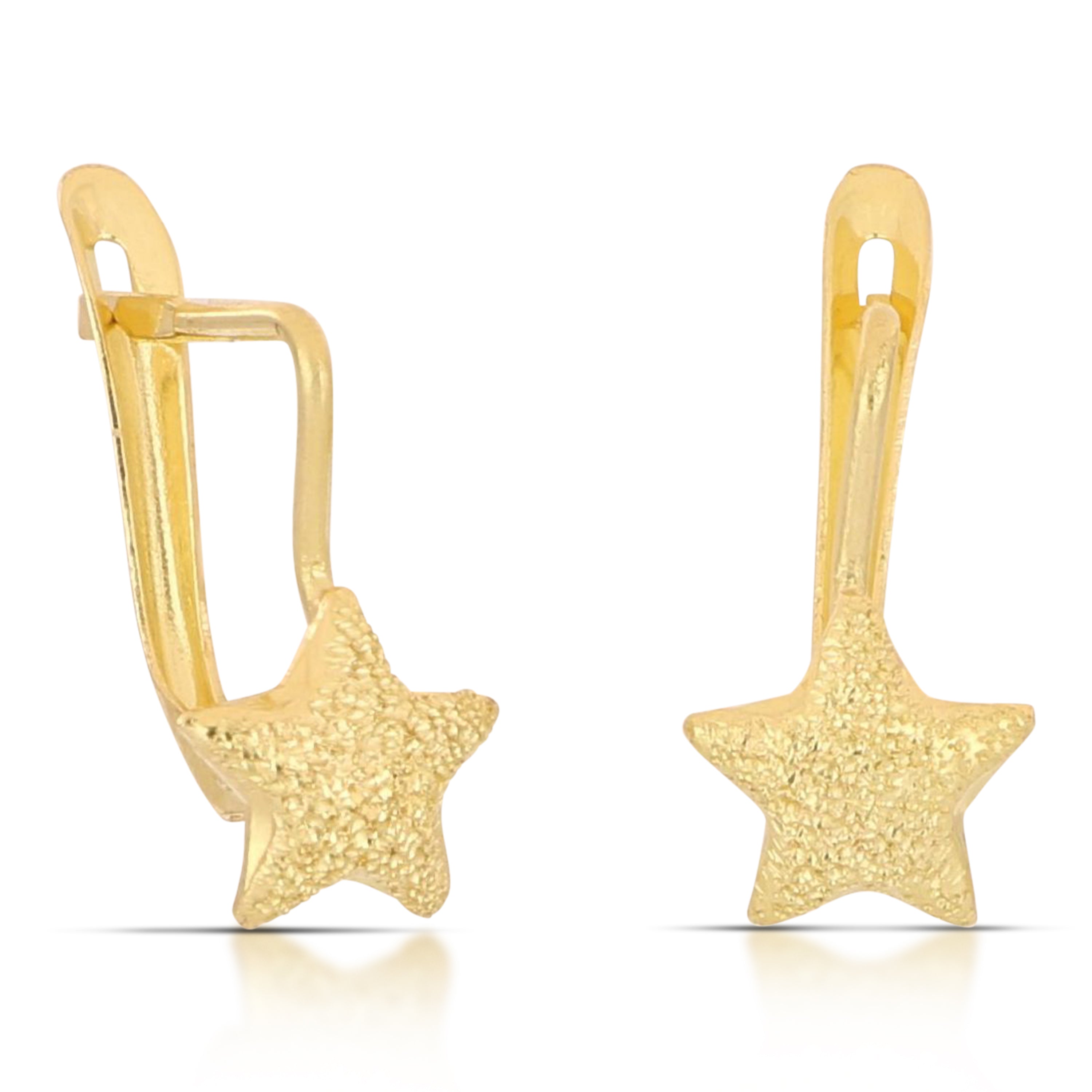 18K Italian Gold Star earrings – SKU 803321715594