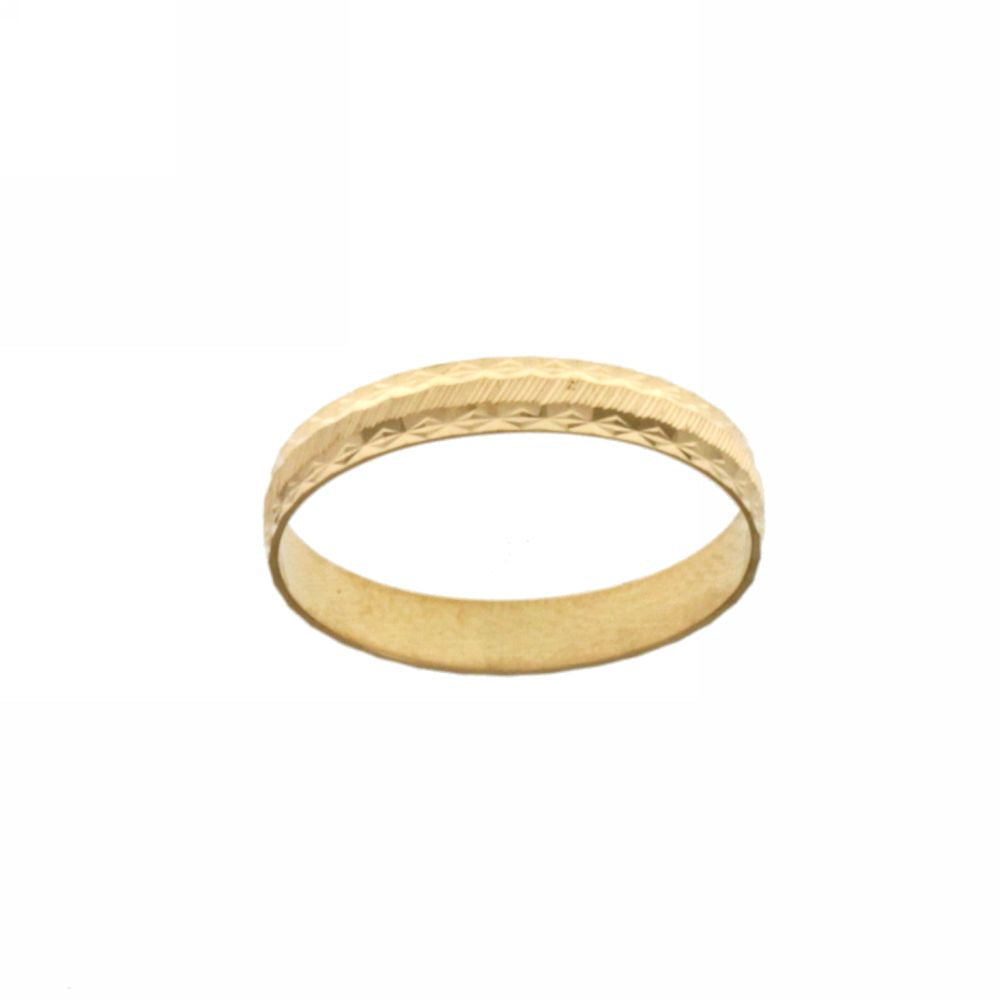 Star-Detail Slim Wedding Ring - 18K Gold - SKU 803321716020
