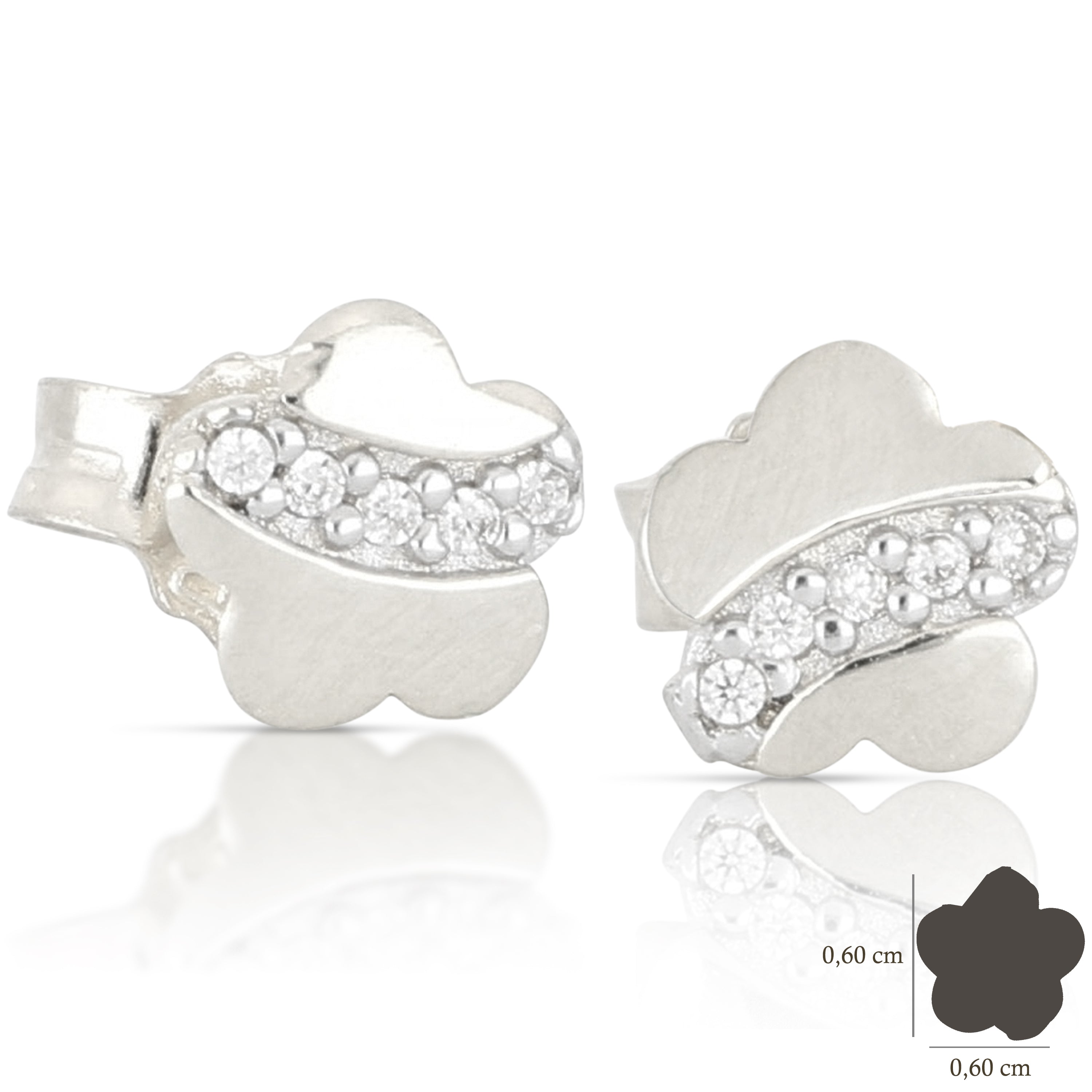 18K Italian Gold Flower shaped earrings – SKU 803321716578
