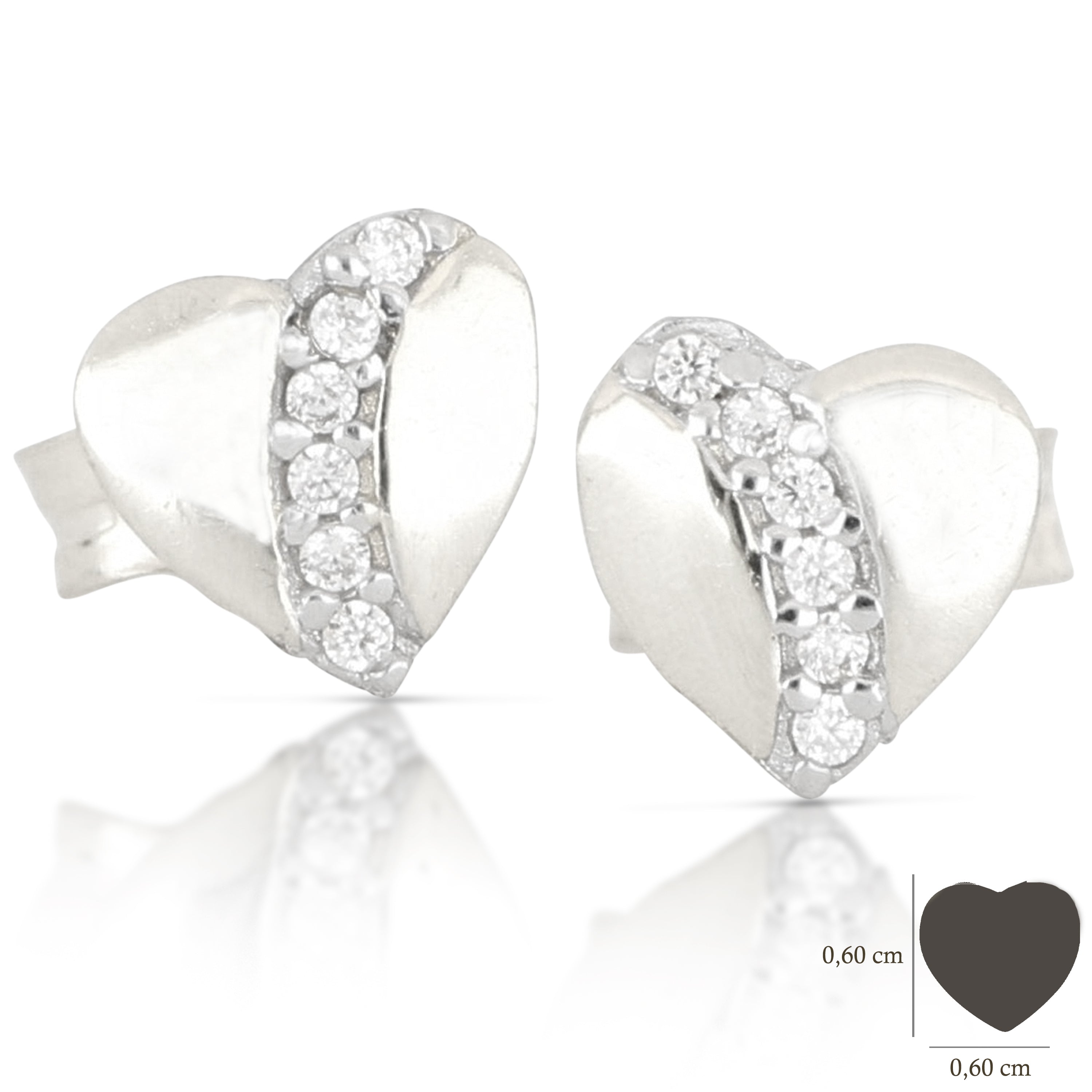 18K Italian Gold Heart shaped earrings – SKU 803321716579