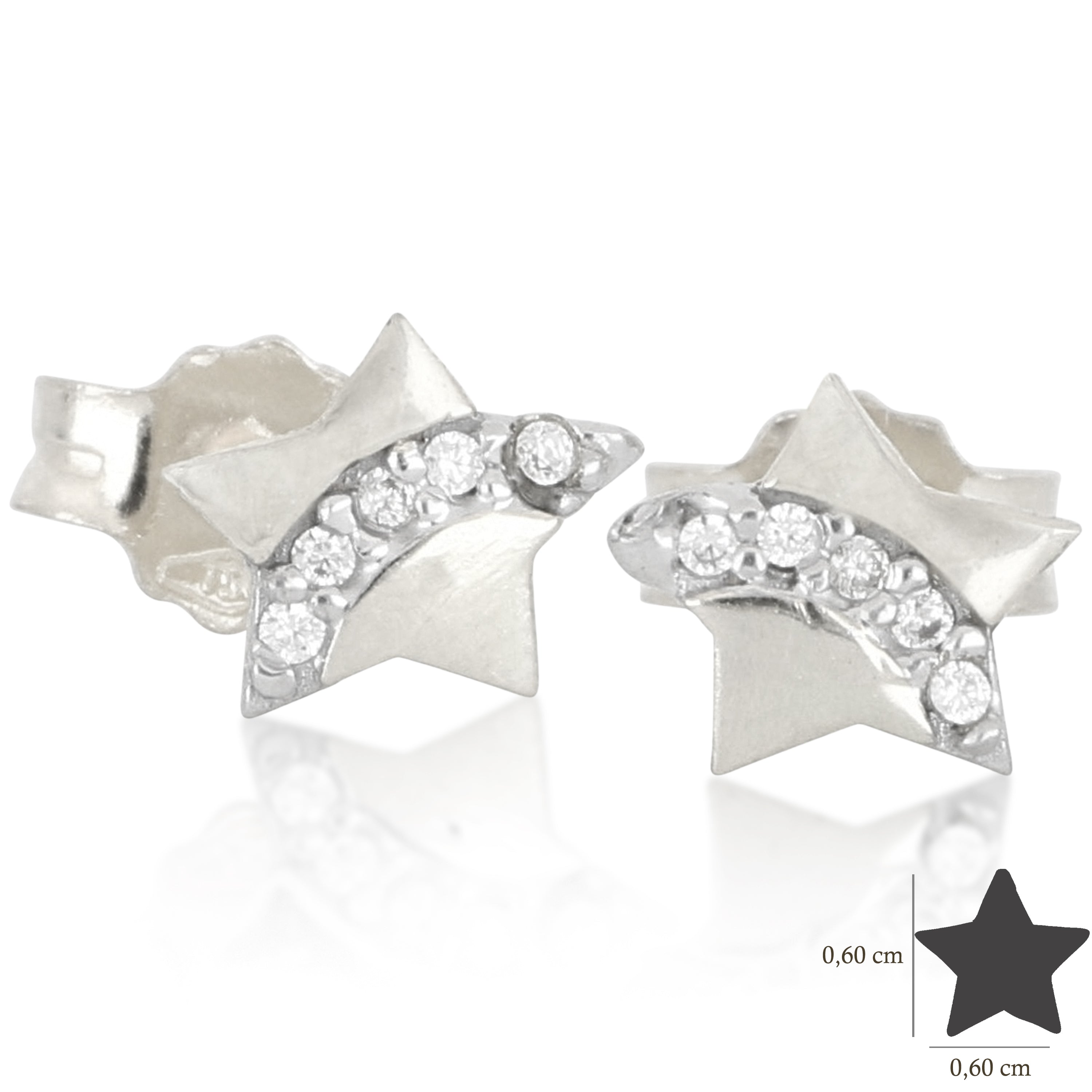 18K Italian Gold Star shaped earrings – SKU 803321716580