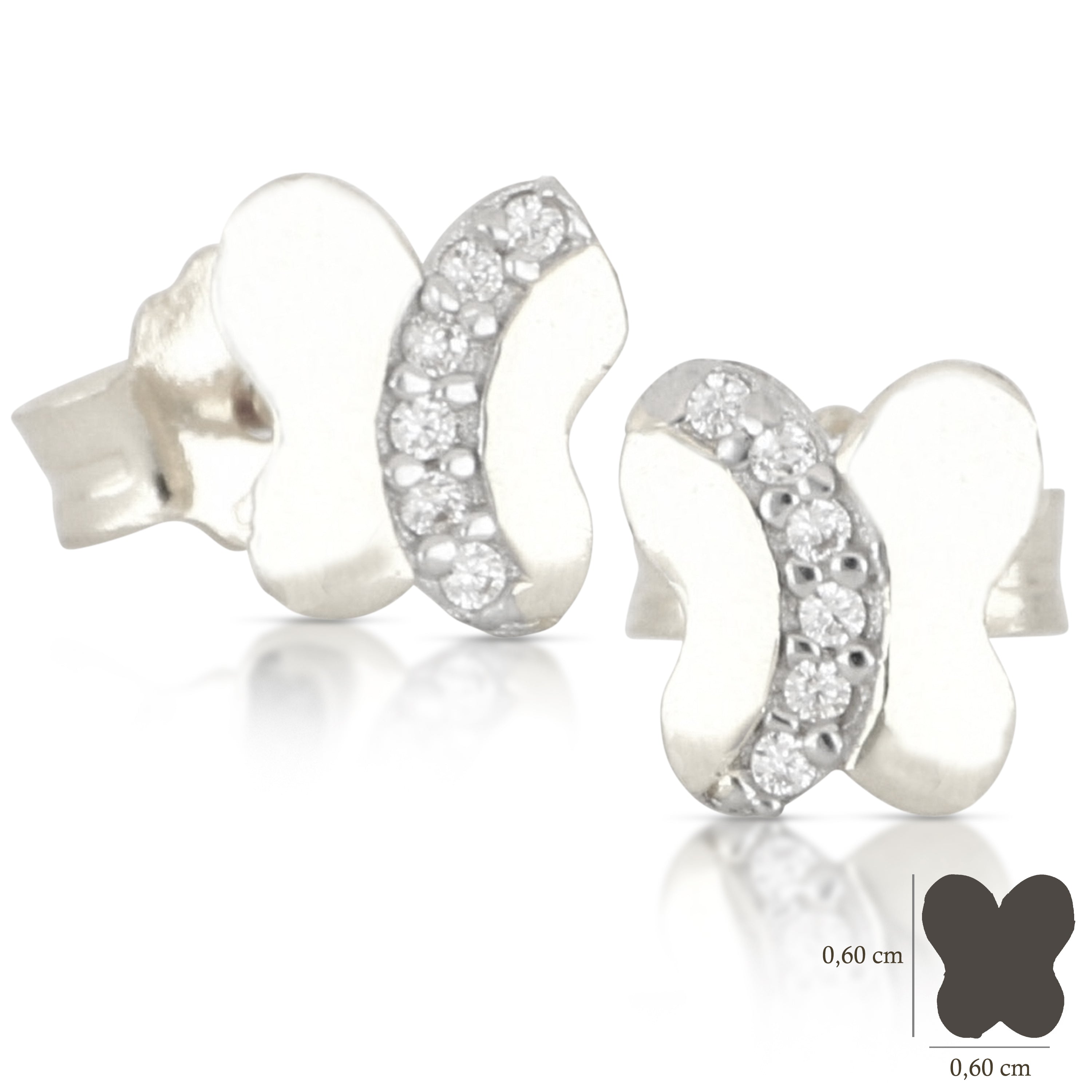 18K Italian Gold Butterfly shaped earrings – SKU 803321716581