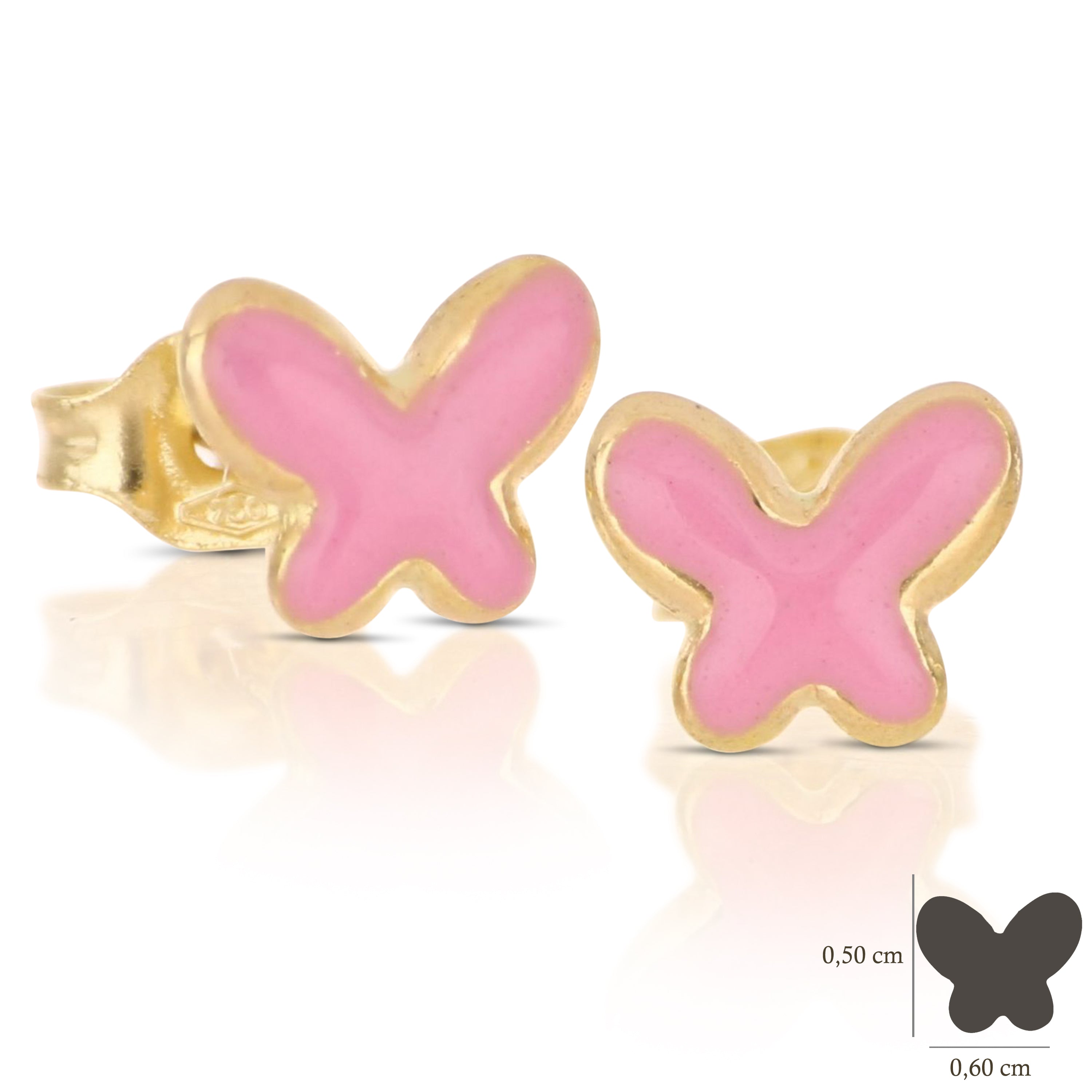 18K Italian Gold Butterfly shaped Earrings – SKU 803321716611