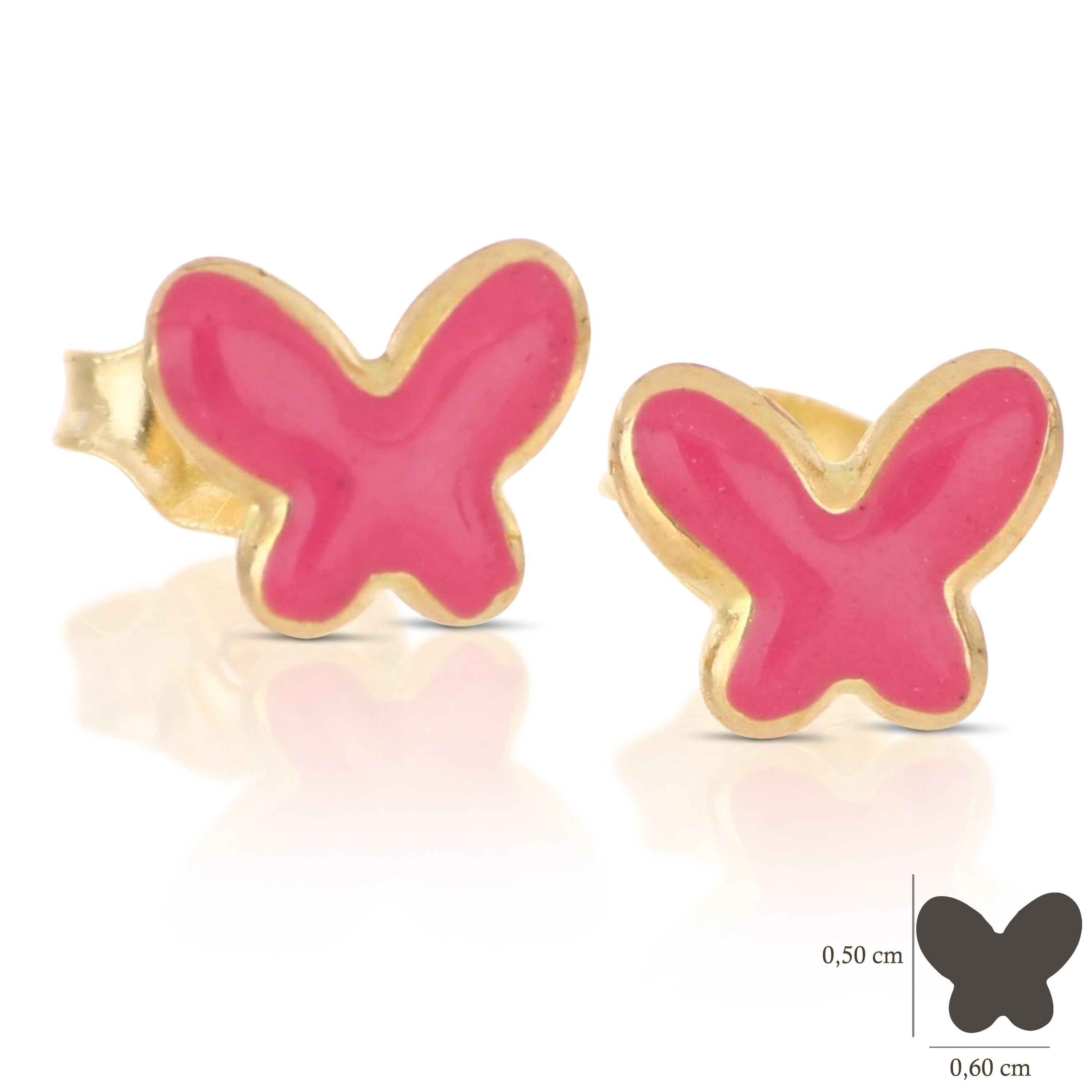 18K Italian Gold Butterfly shaped Earrings – SKU 803321716612