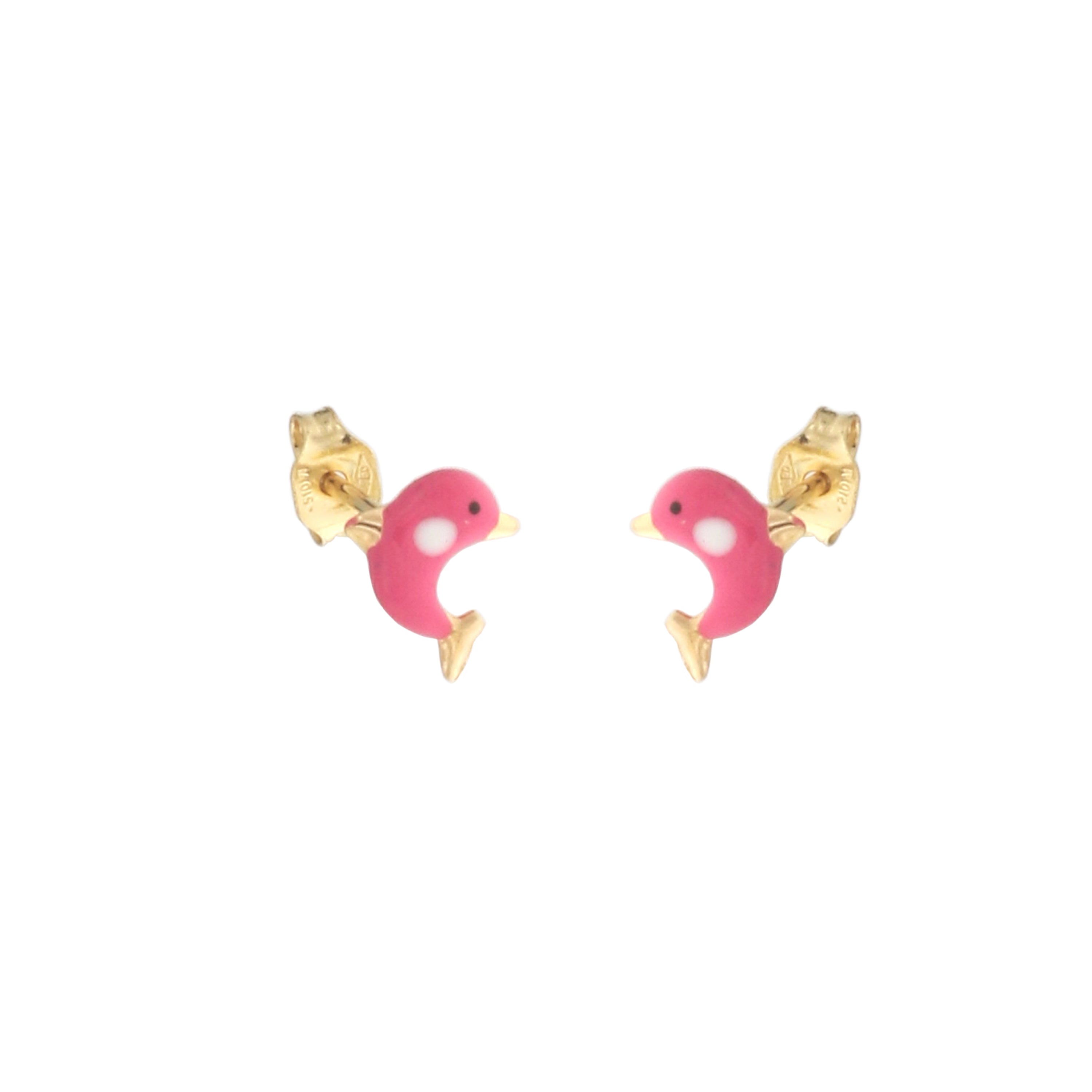 18K Italian Gold Dolphin shaped Earrings – SKU 803321716613