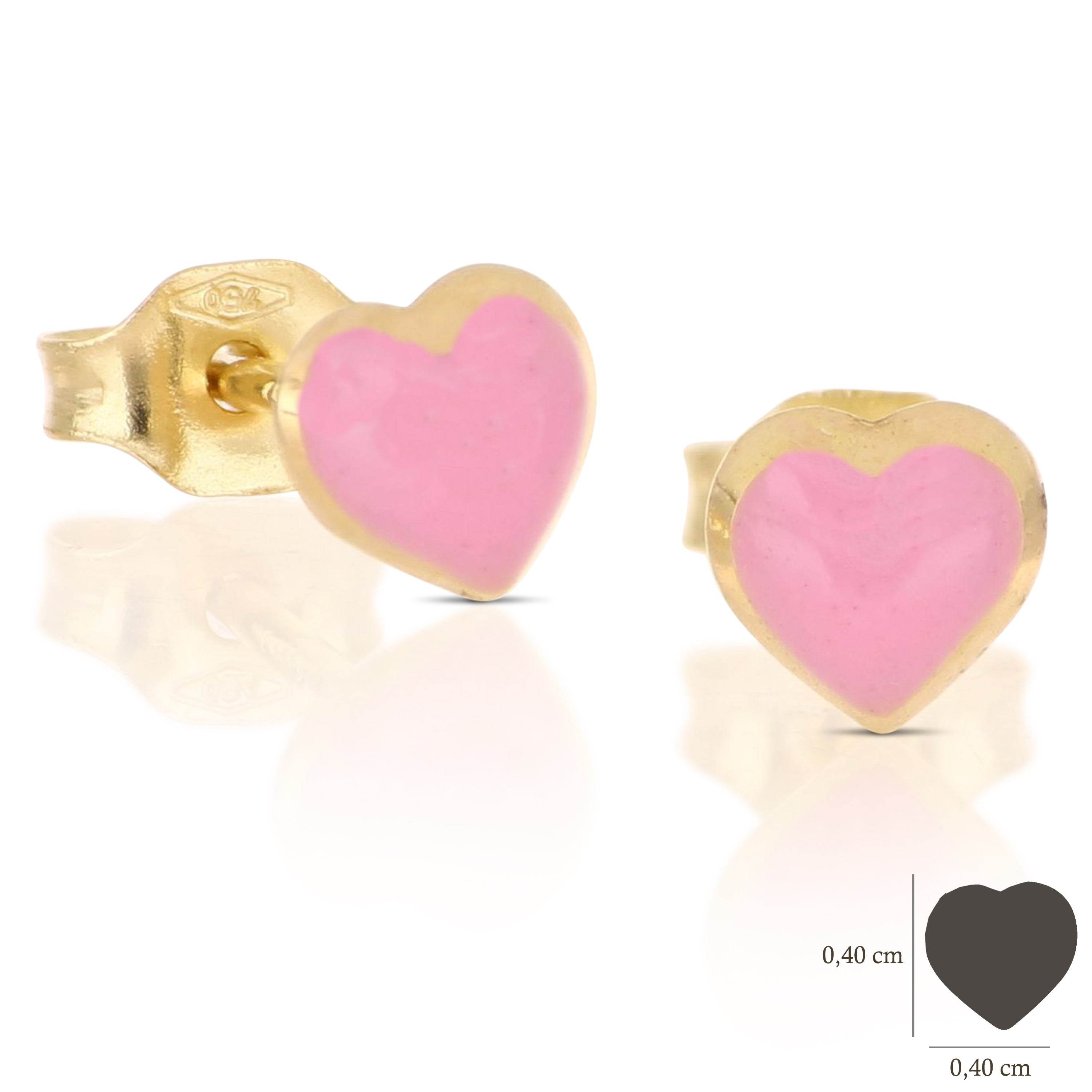 18K Italian Gold Heart shaped earrings – SKU 803321716614