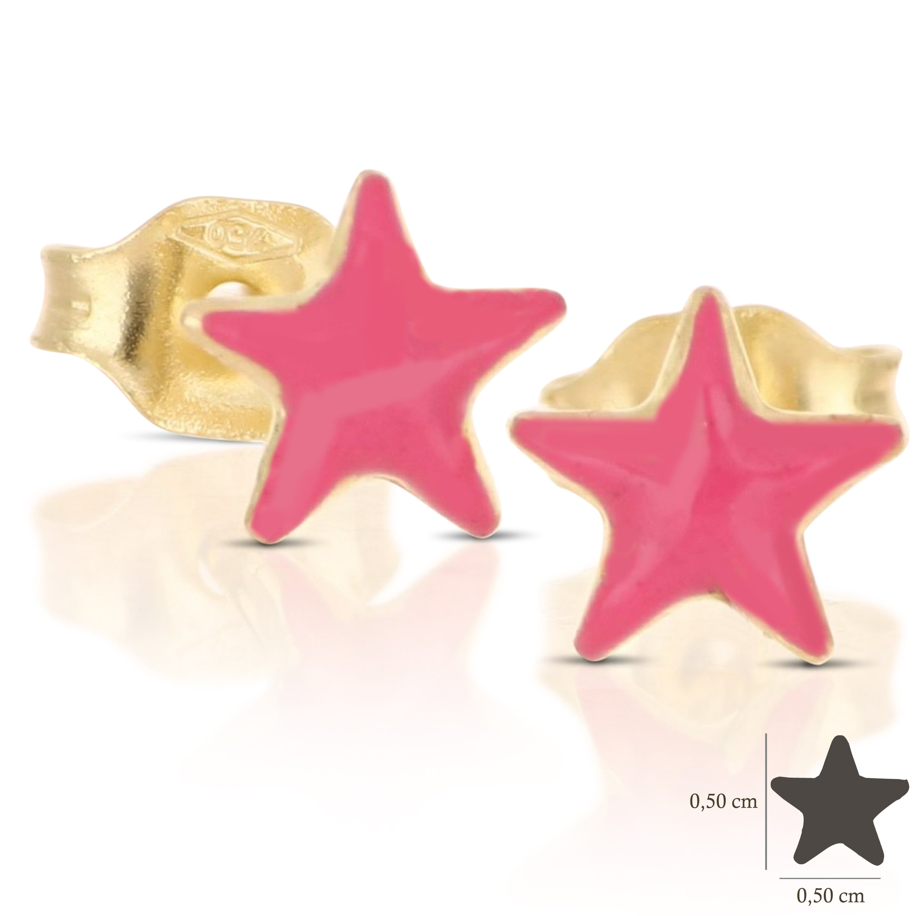 18K Italian Gold Star shaped earrings – SKU 803321716629