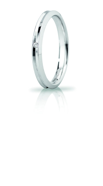 Wedding Band Corona Slim with Diamond - 18K Gold - SKU 803321723123