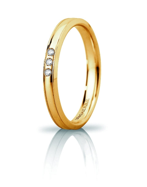 Wedding Band OrionSlim with 3 Diamonds - 18K Gold - SKU 803321723138