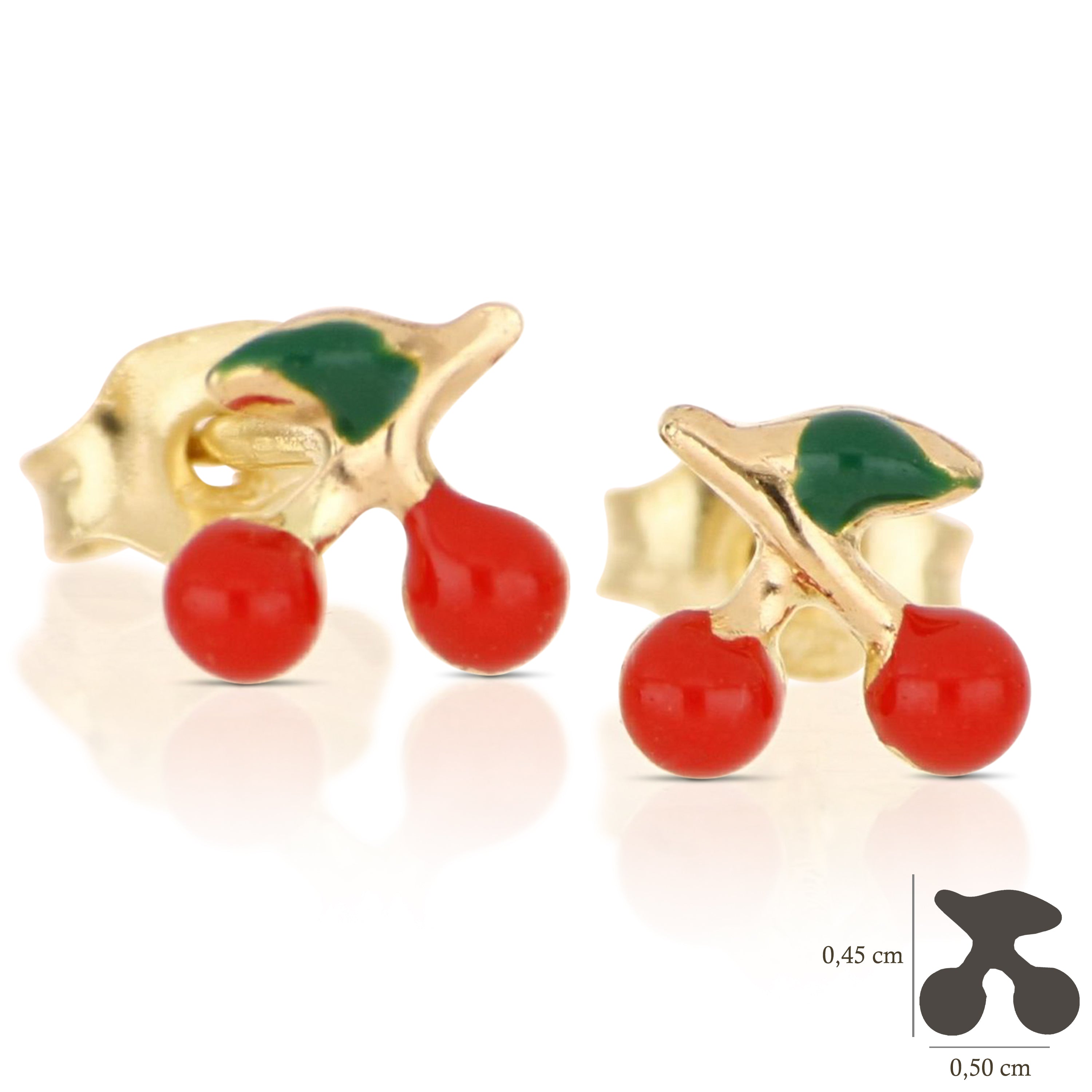 18K Italian Gold Cherrie shaped earrings – SKU 803321724987