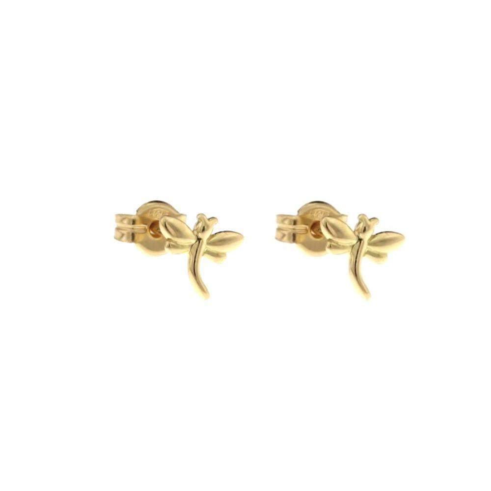 18K Italian Gold Dragonfly shaped zircons – SKU 803321728714