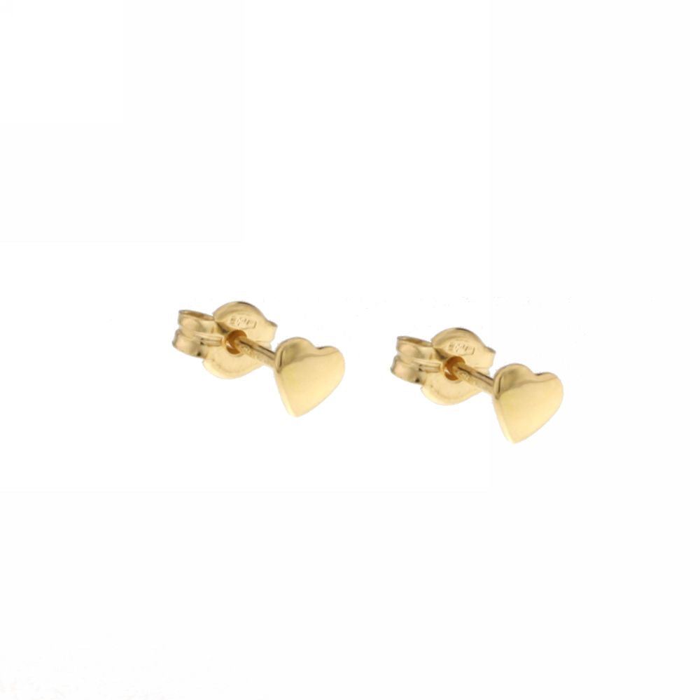 18K Italian Gold Heart shaped earrings – SKU 803321728718