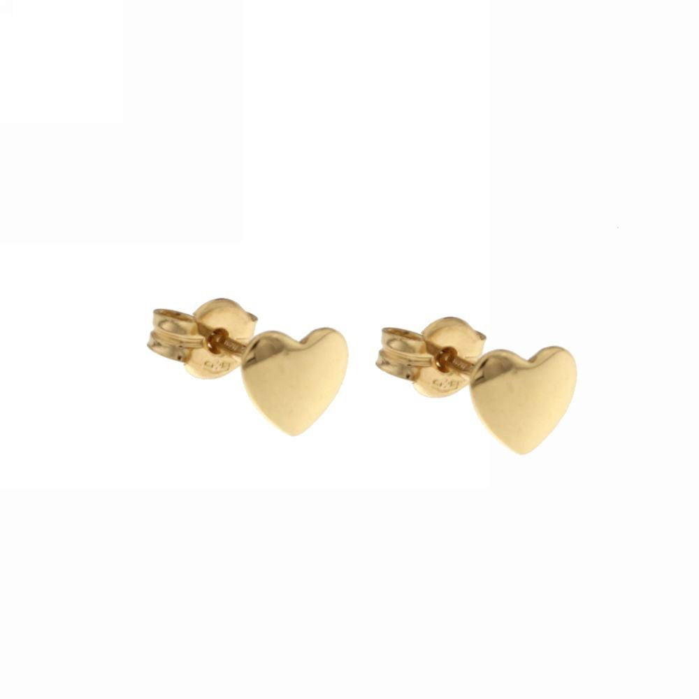 18K Italian Gold Heart shaped earrings – SKU 803321728720
