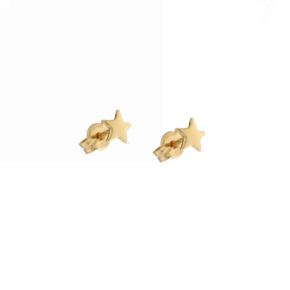 18K Italian Gold Star shaped earrings – SKU 803321728722