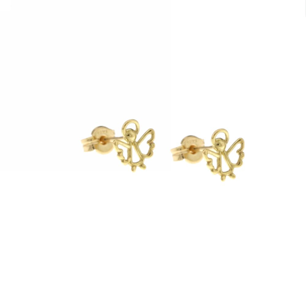 18K Italian Gold Angel shaped earrings – SKU 803321728728