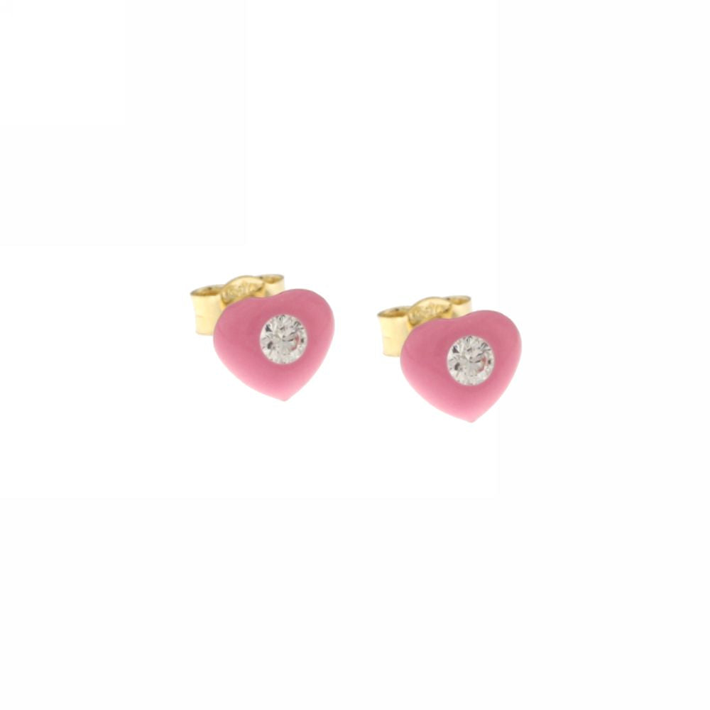 18K Italian Gold Heart shaped Earrings – SKU 803321729114