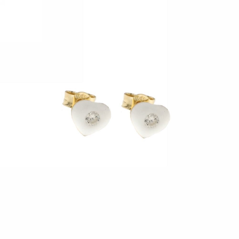 18K Italian Gold Heart shaped Earrings – SKU 803321729115