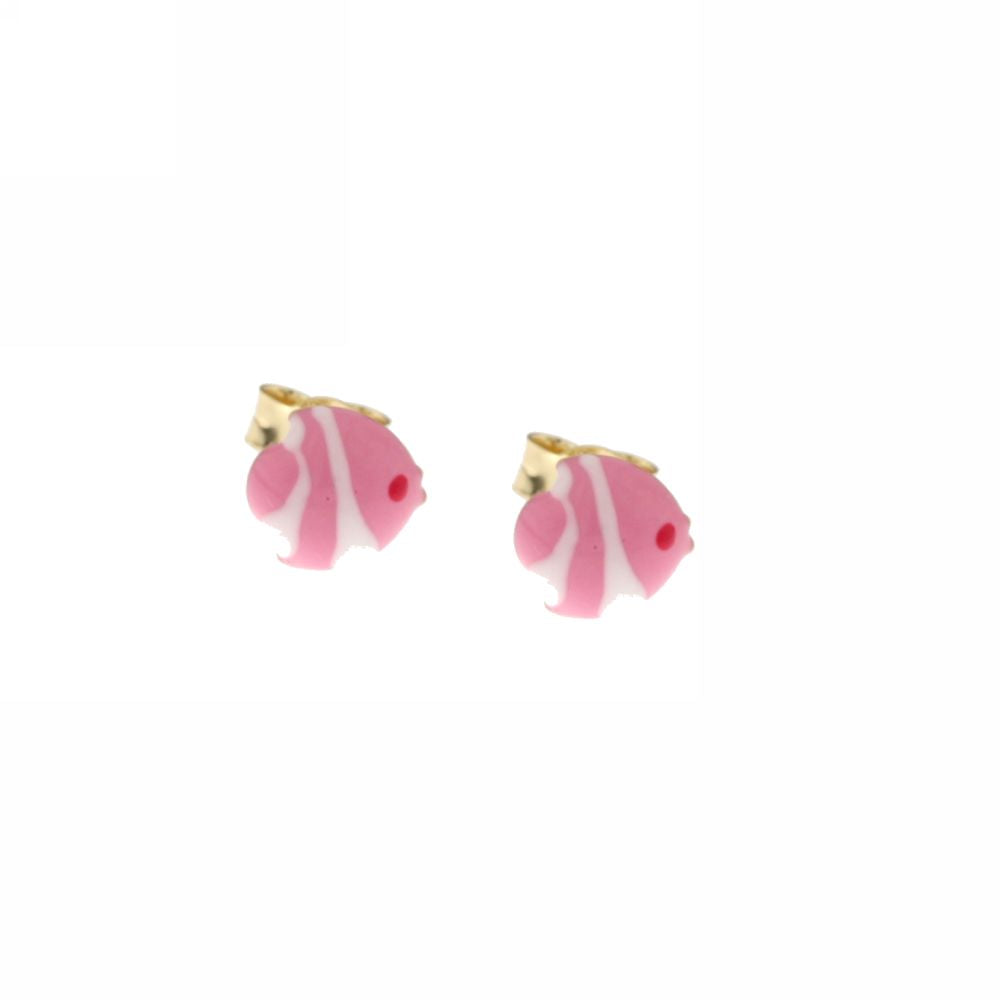 18K Italian Gold Fish shaped earrings – SKU 803321729119