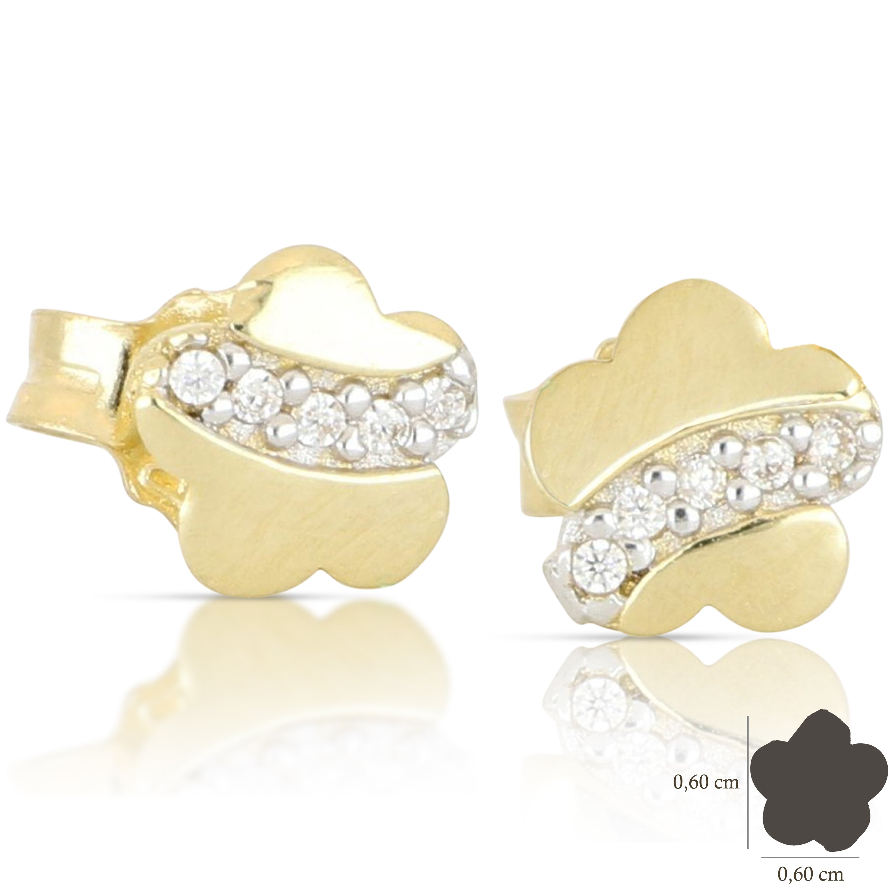 18K Italian Gold Flower disk earring – SKU 803321730106