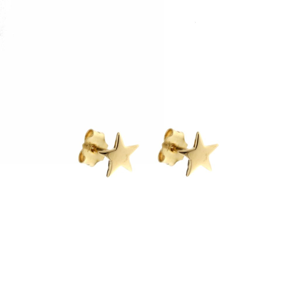 18K Italian Gold Star shaped earrings – SKU 803321730743
