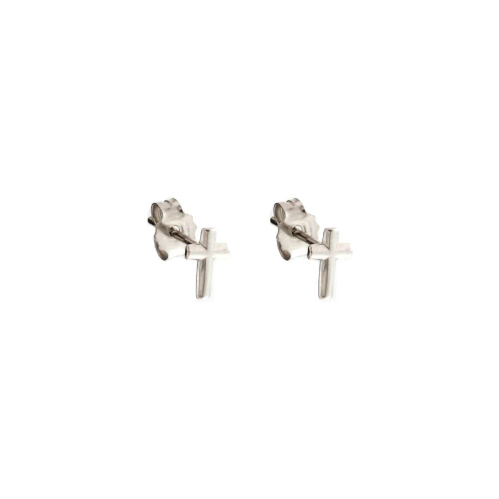 18K Italian Gold Cross shaped earrings – SKU 803321730746