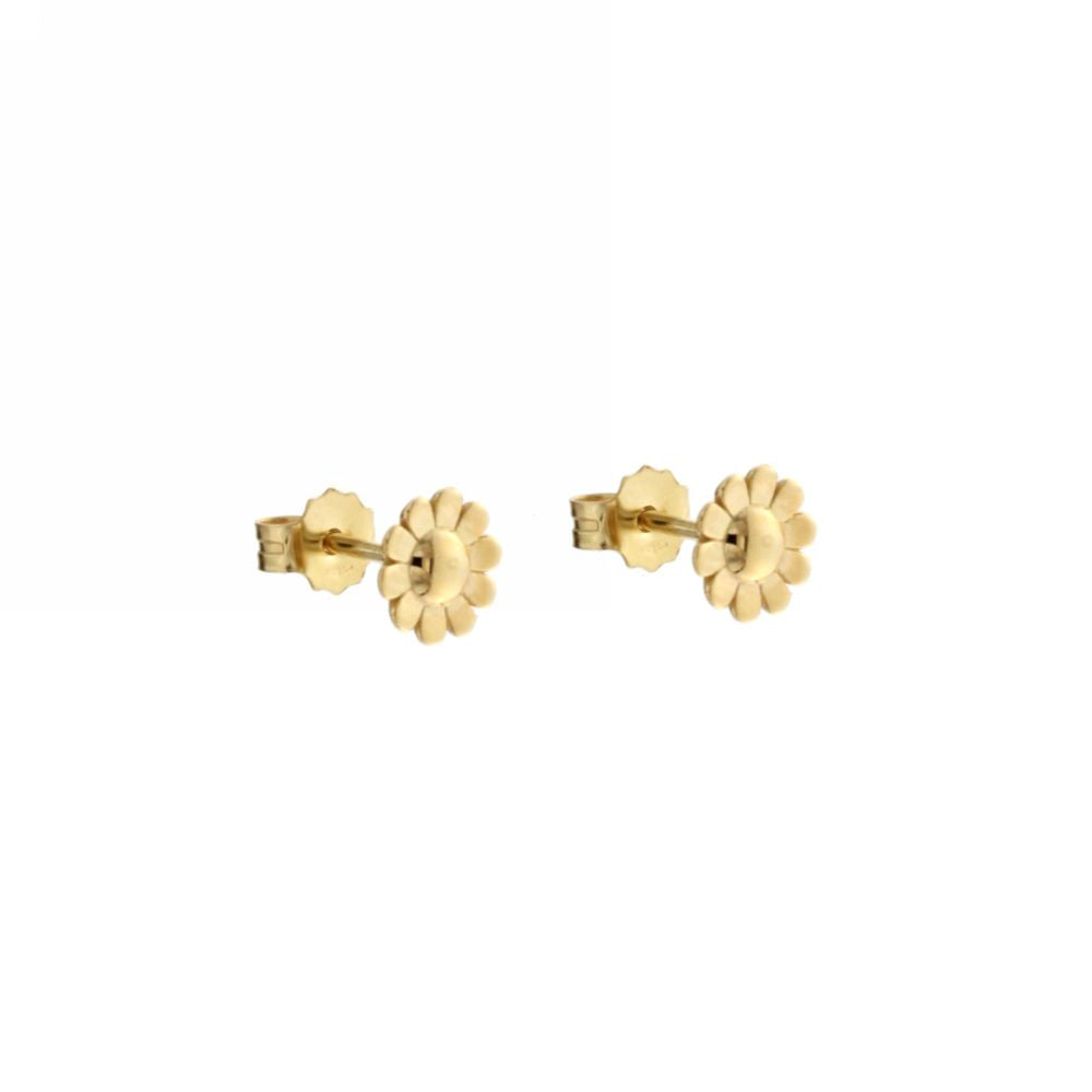 18K Italian Gold Flower shaped earrings – SKU 803321730747