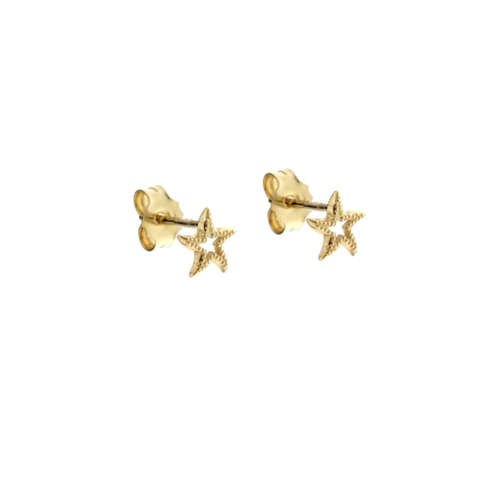 18K Italian Gold Starfish shaped earrings – SKU 803321730749