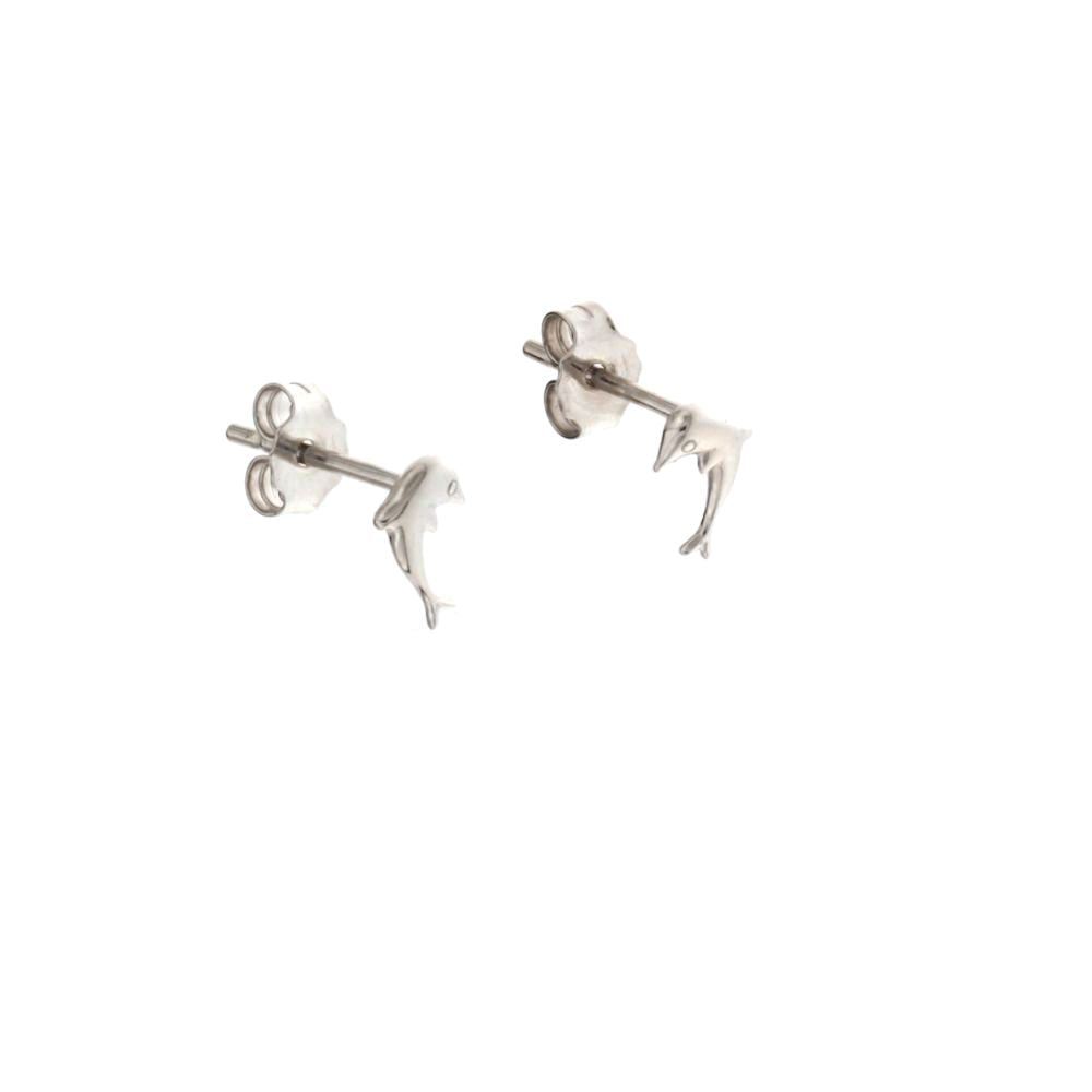 18K Italian Gold Dolphin shaped Earrings – SKU 803321730754