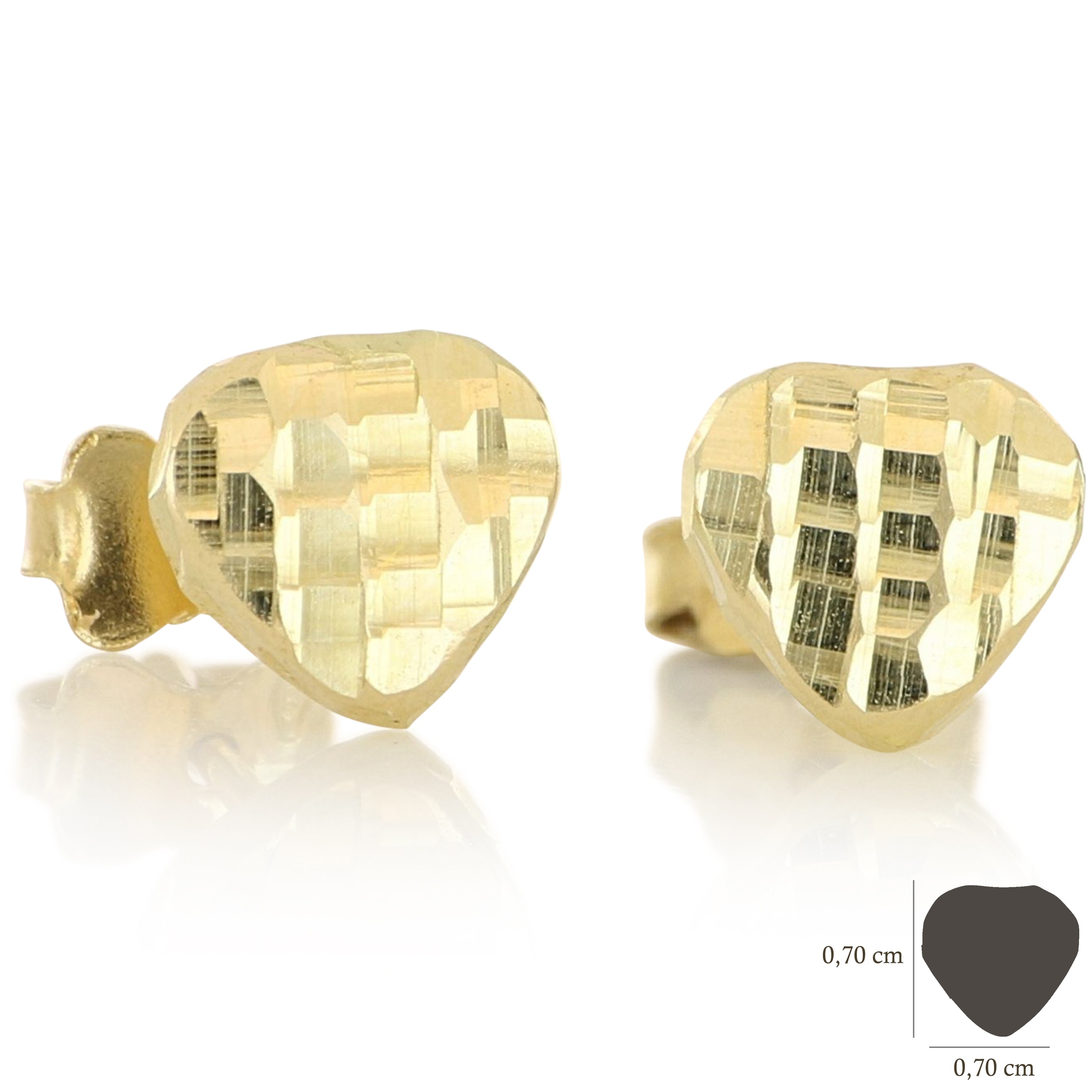 18K Italian Gold Heart shaped earrings – SKU 803321730776