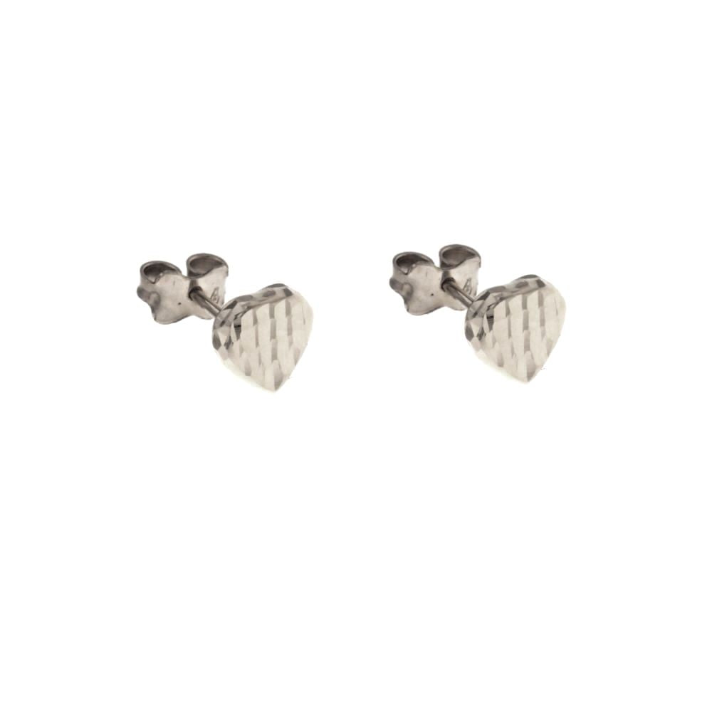 18K Italian Gold Heart shaped earrings – SKU 803321730777