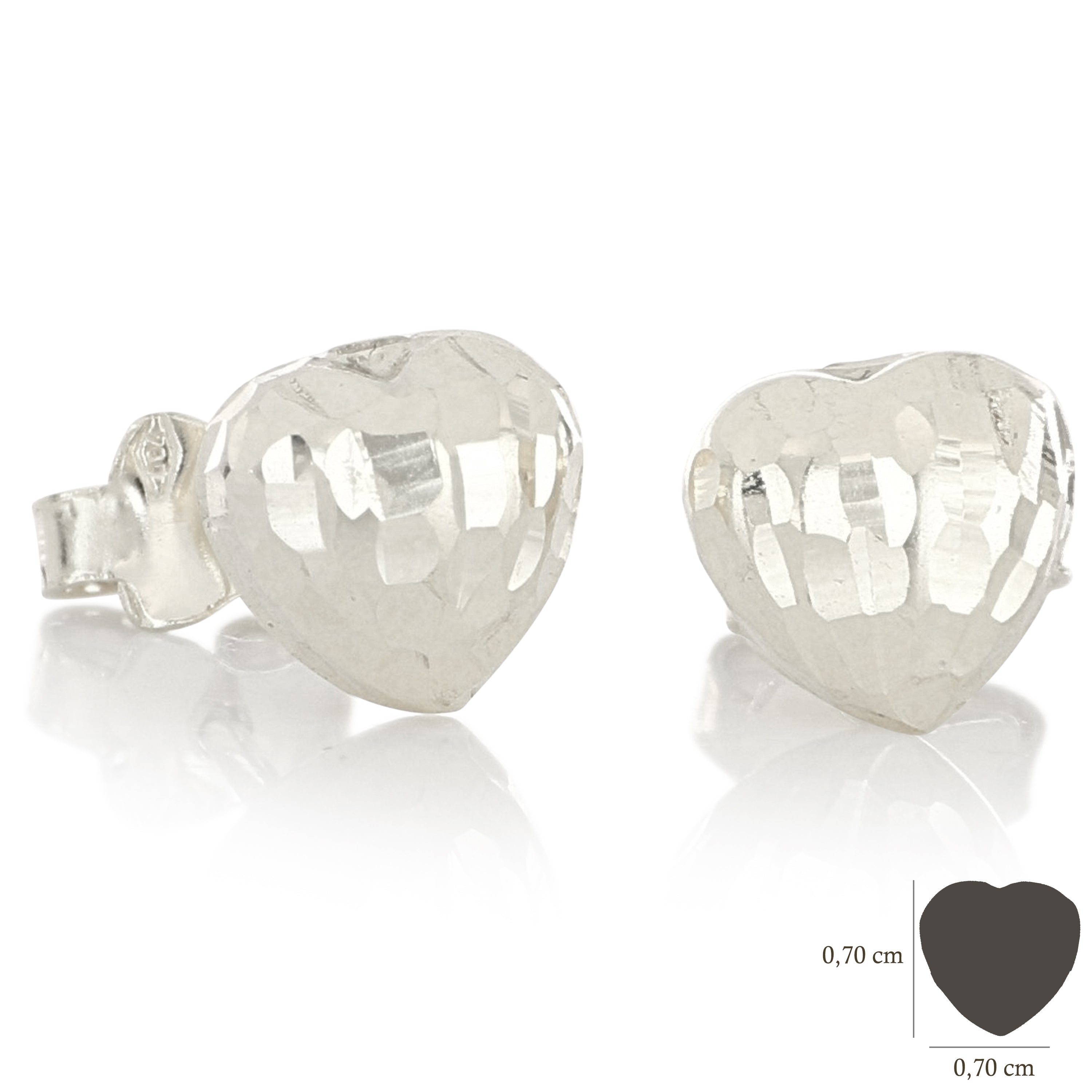 18K Italian Gold Heart shaped earrings – SKU 803321730779