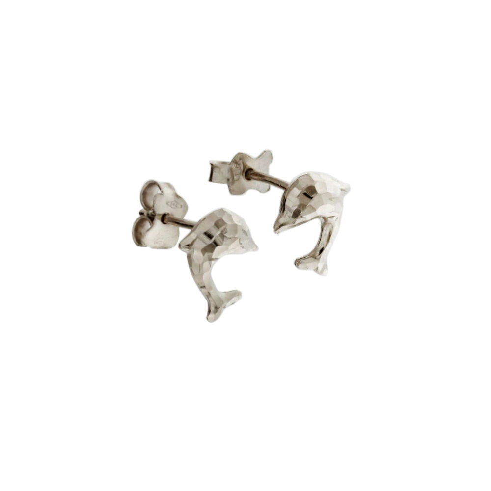 18K Italian Gold Dolphin shaped Earrings – SKU 803321730785
