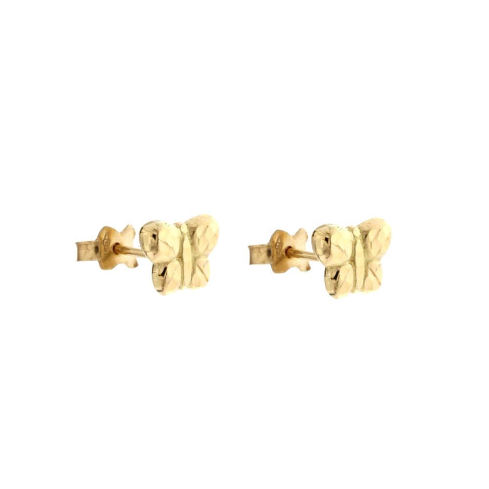 18K Italian Gold Butterfly shaped Earrings – SKU 803321730786