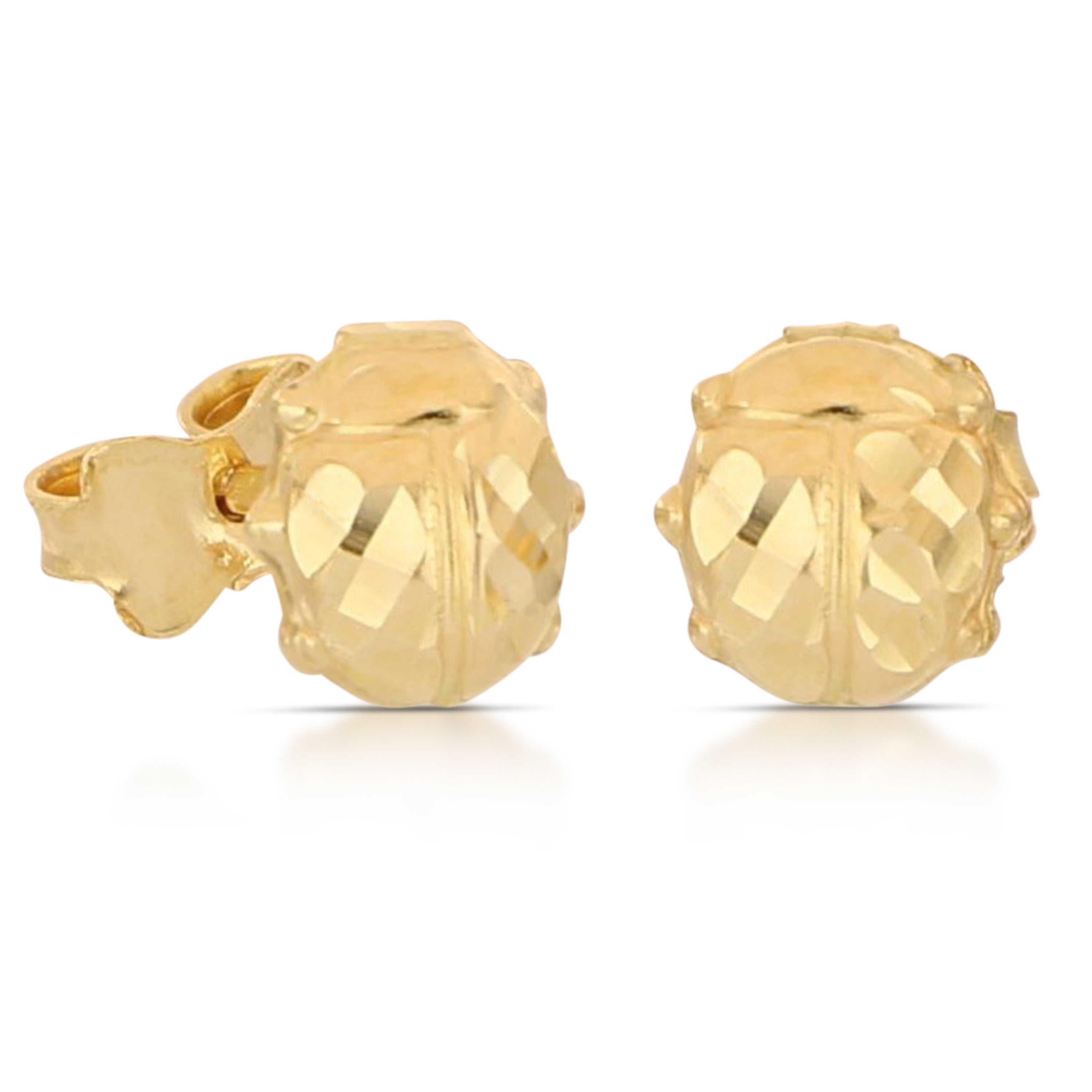 18K Italian Gold Ladybug shaped Earrings – SKU 803321730788