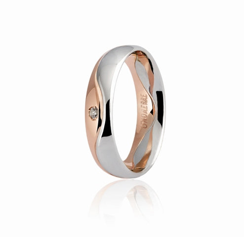 Wedding Band Galassia with 1 Diamond - 18K Gold - SKU 803321732091