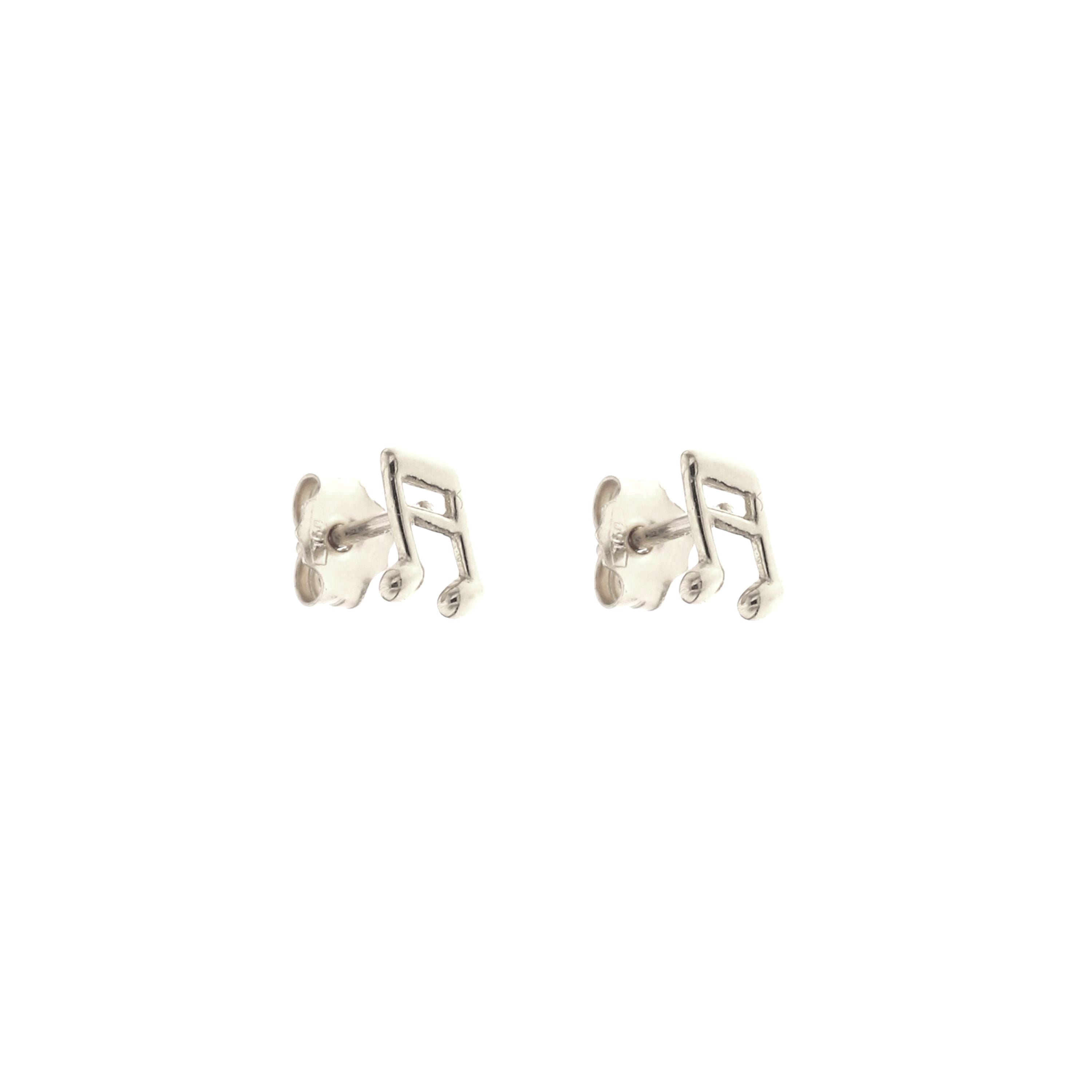18K Italian Gold Musical notes earrings – SKU 803321732652